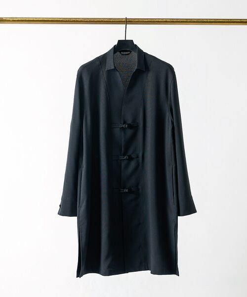 5351 POUR LES HOMMES 5351 Pour les hommes Chinese style long Black Coat Size US M / EU 48-50 / 2 - 1 Thumbnail