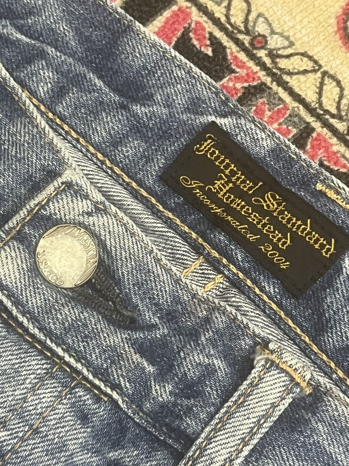 Vintage Journal Standard Homestead Blue Faded Distress Selvedge Jean Size US 32 / EU 48 - 6 Thumbnail