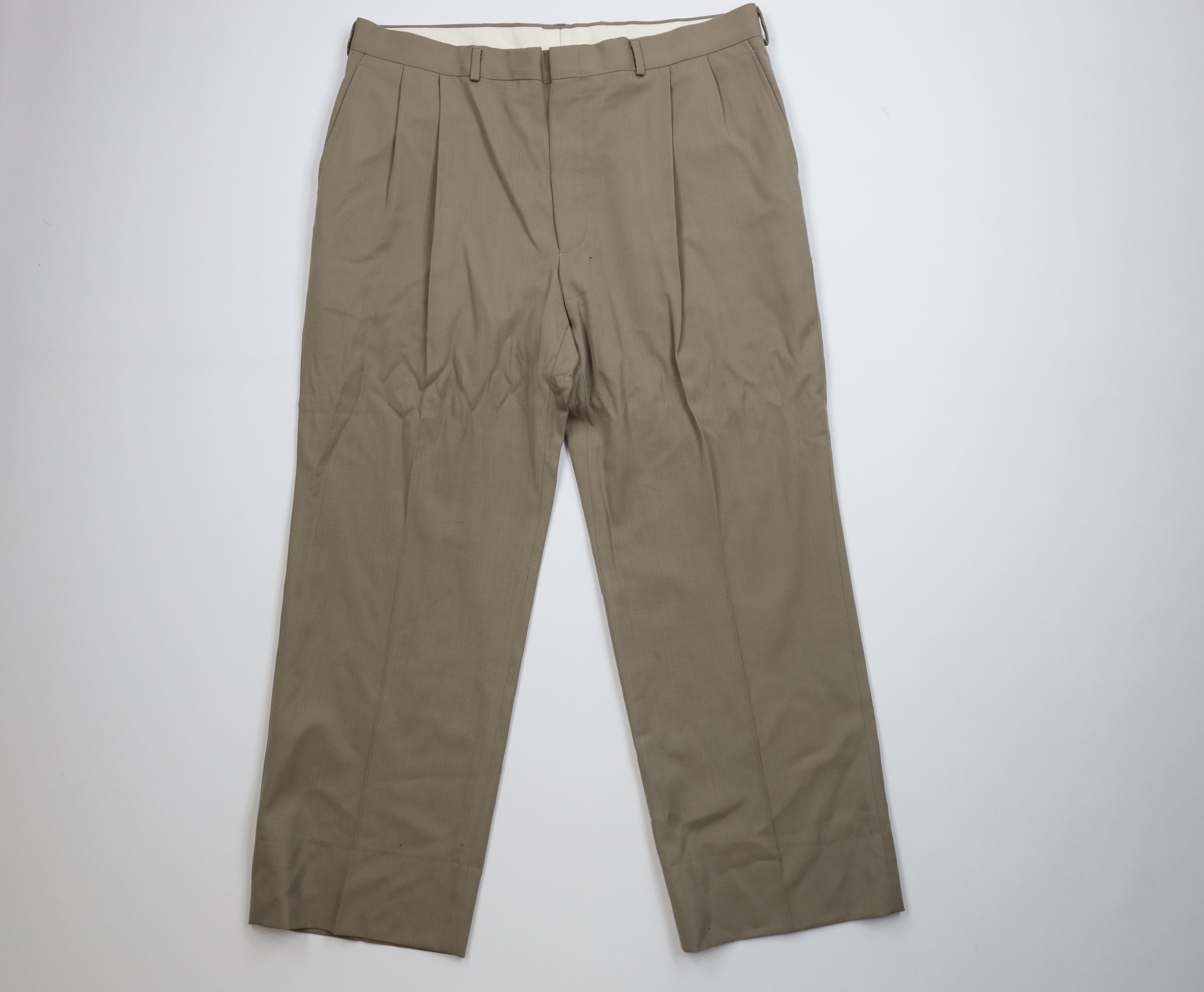 Vintage Vintage 70s Streetwear Wool Knit Wide Leg Chino Pants Size US 38 / EU 54 - 1 Thumbnail