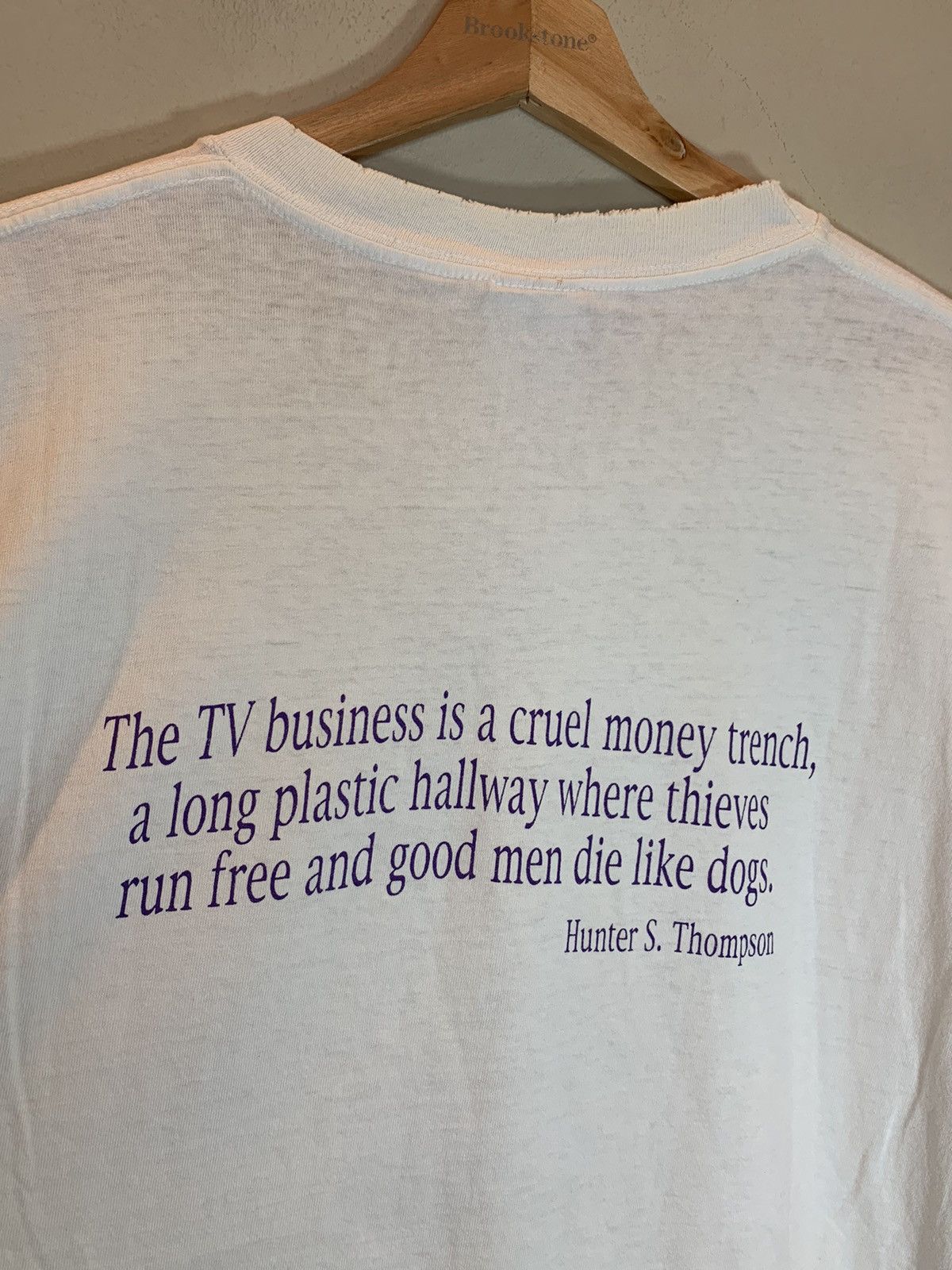 Vintage *RARE* Vintage 90’s Hunter S. Thompson Smash TV Art T-Shirt Size US XL / EU 56 / 4 - 4 Thumbnail