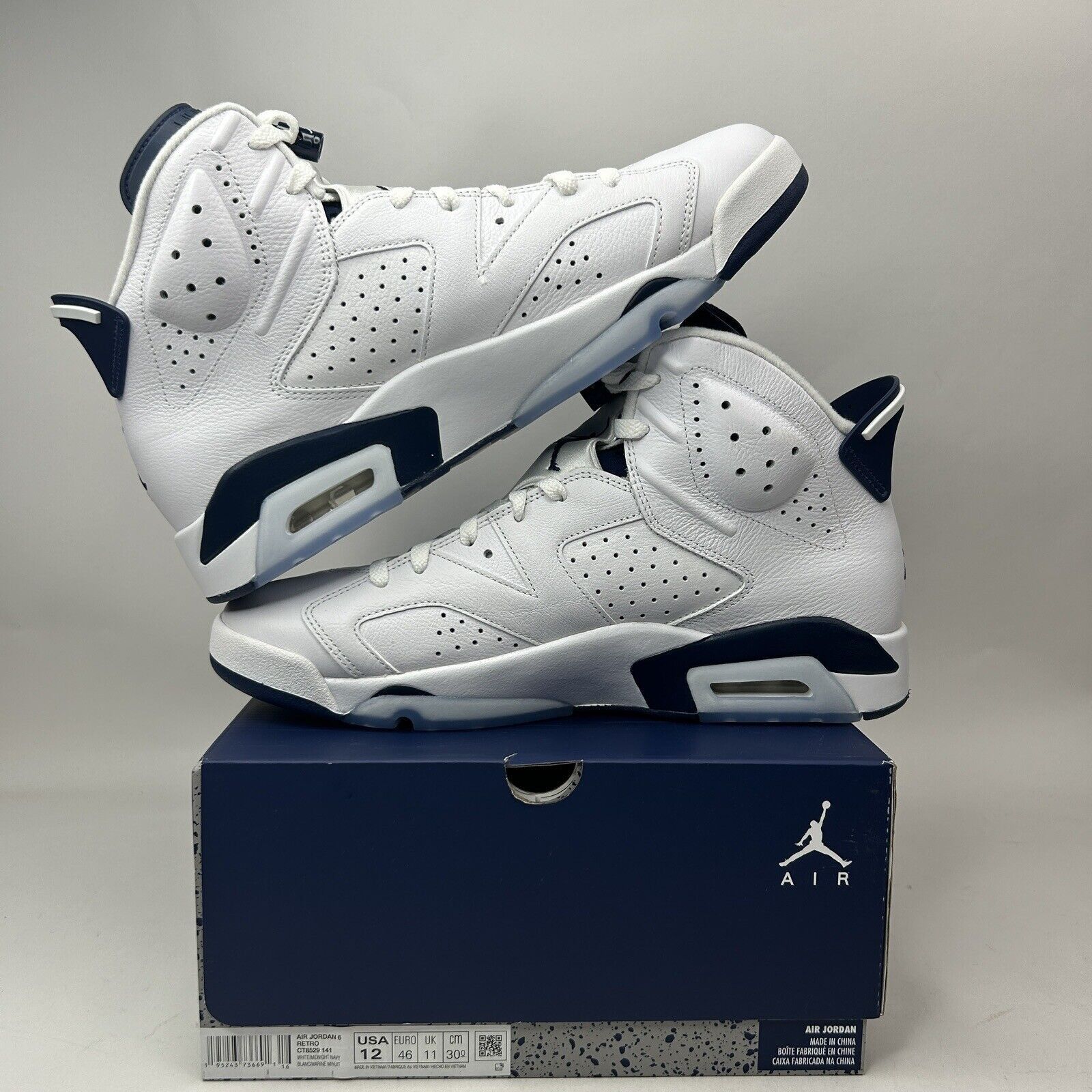 Nike Nike Air Jordan 6 Retro “Midnight Navy” 2023 Size US 12 / EU 45 - 3 Thumbnail