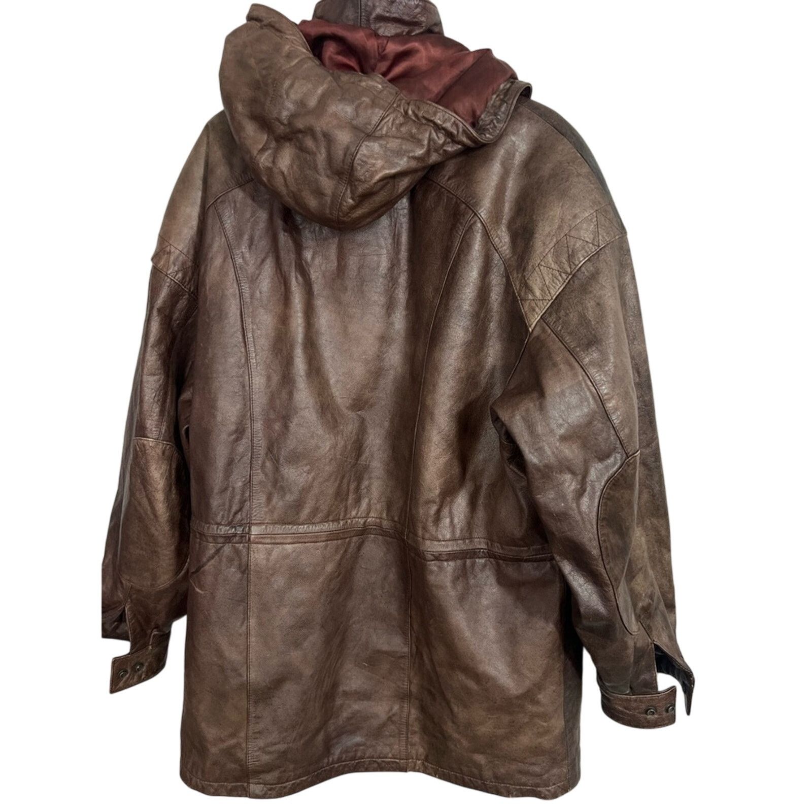 Wilsons Leather Vintage Adventure Bound Dark Brown Leather Jacket Heavy EUC Size US L / EU 52-54 / 3 - 8 Thumbnail
