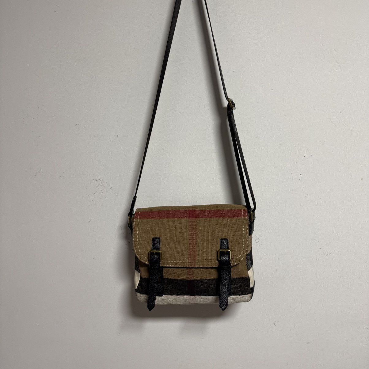 Burberry BURBERRY Canvas Mega Check Messenger Bag Crossbody LIKE NEW Size ONE SIZE - 2 Thumbnail