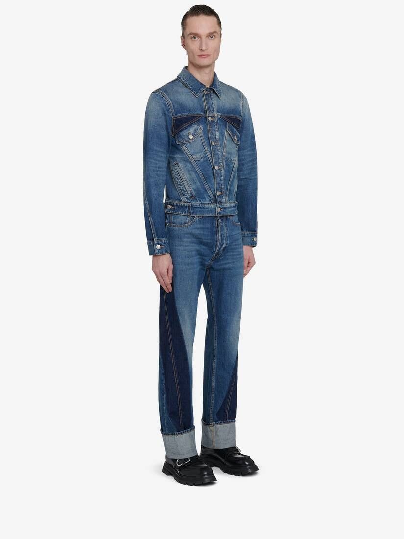 Alexander McQueen o1w1db10725 Twisted Seam Denim Jacket in Washed Blue Size US M / EU 48-50 / 2 - 4 Thumbnail