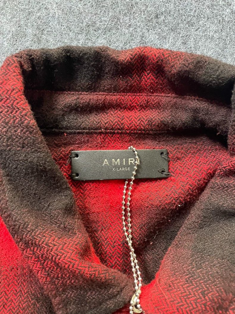 Amiri amiri Flannel shirt with black and red stripes shirt 2506-N Size US XL / EU 56 / 4 - 3 Thumbnail