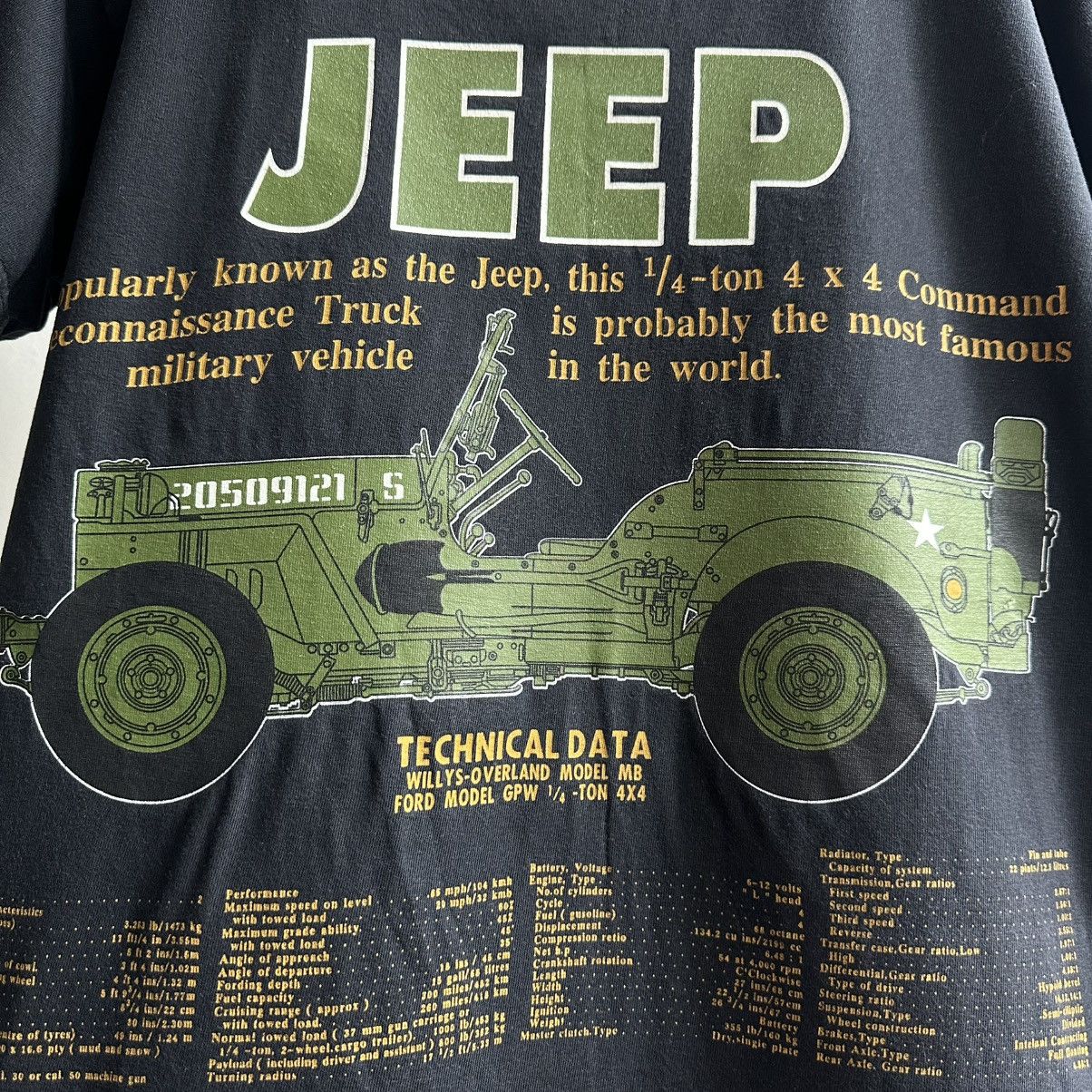 Jeep × Vintage VINTAGE 90s JEEP AMERICAN MILITARY CAR TEE Size US S / EU 44-46 / 1 - 3 Thumbnail