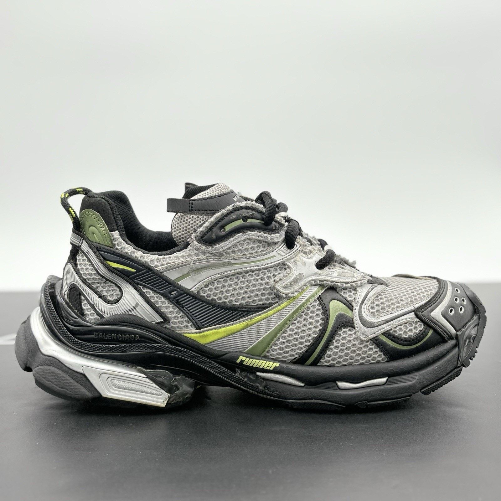Balenciaga Balenciaga Runner 2.0 ' Silver Neon Yellow ' | SUPER CLEAN! Size US 13 / EU 46 - 2 Thumbnail