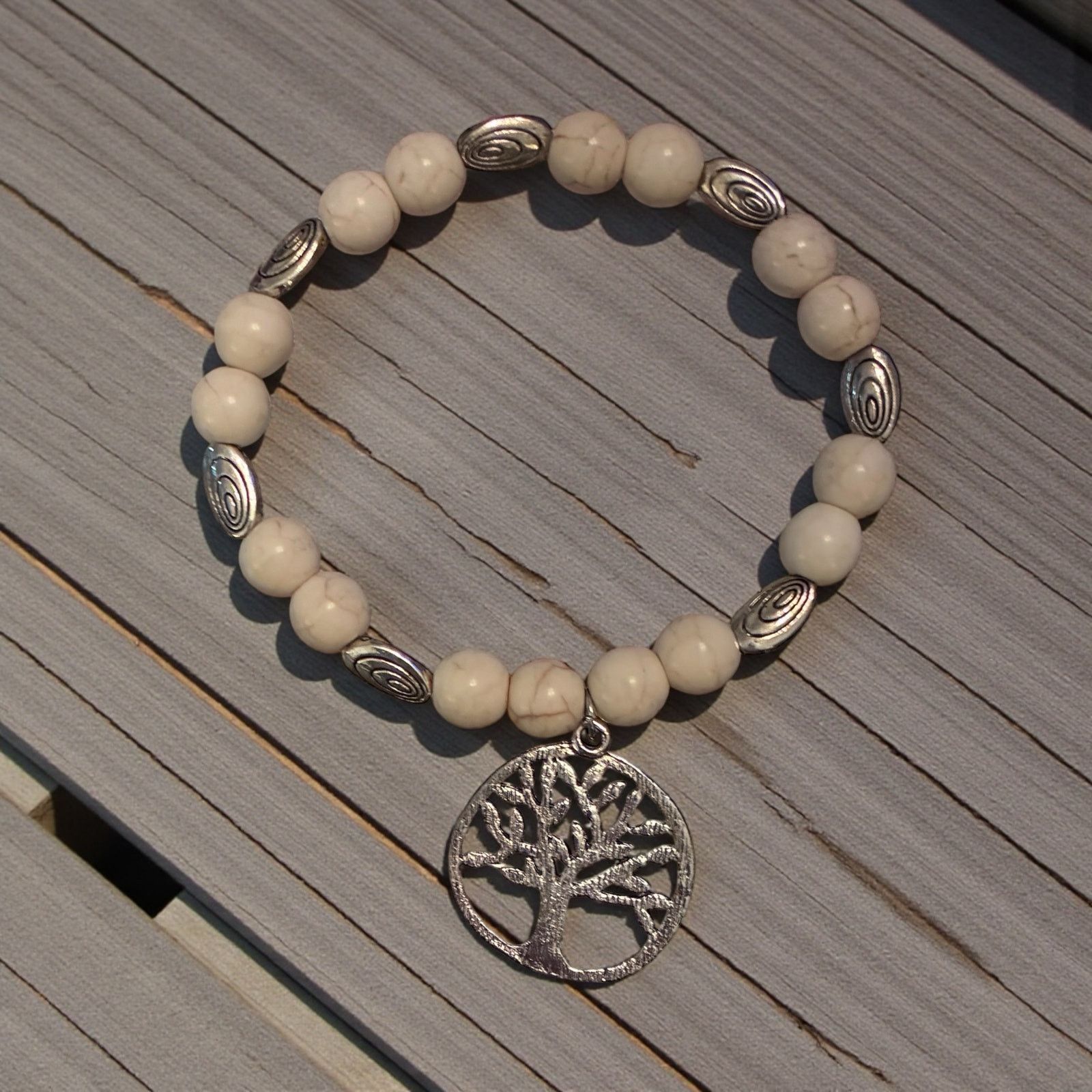 Handmade Howlite Handmade Tree of life beaded bracelet size 6.5” Size ONE SIZE - 1 Preview
