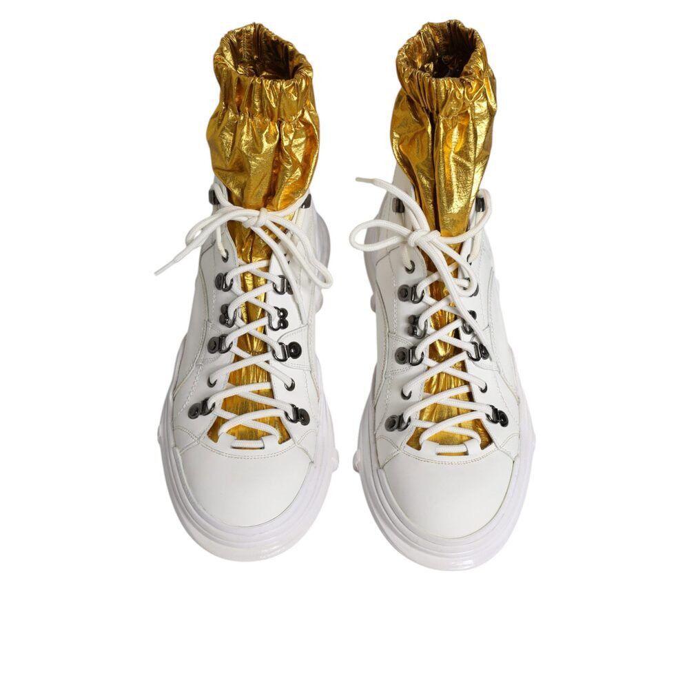 Dolce & Gabbana Dolce & Gabbana White Nylon Galileo High Top Sneakers Shoes Size US 11 / EU 44 - 3 Thumbnail