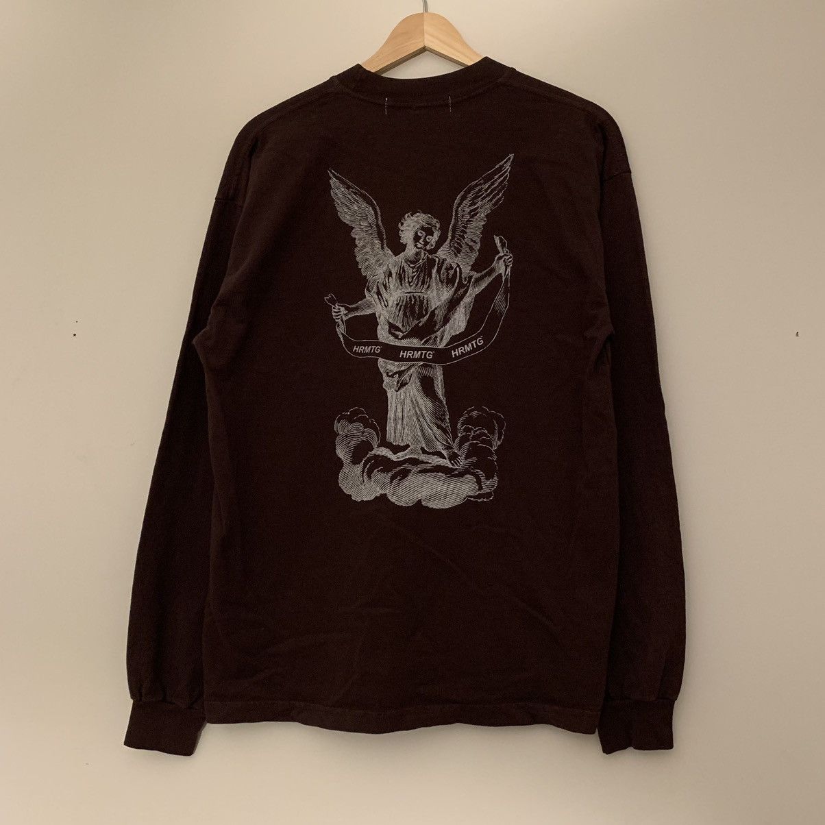 image of Corteiz x Hrmtg Brown Angel Chest Logo Shirt Jack B Wiese Chest Logo, Men's (Size Medium)