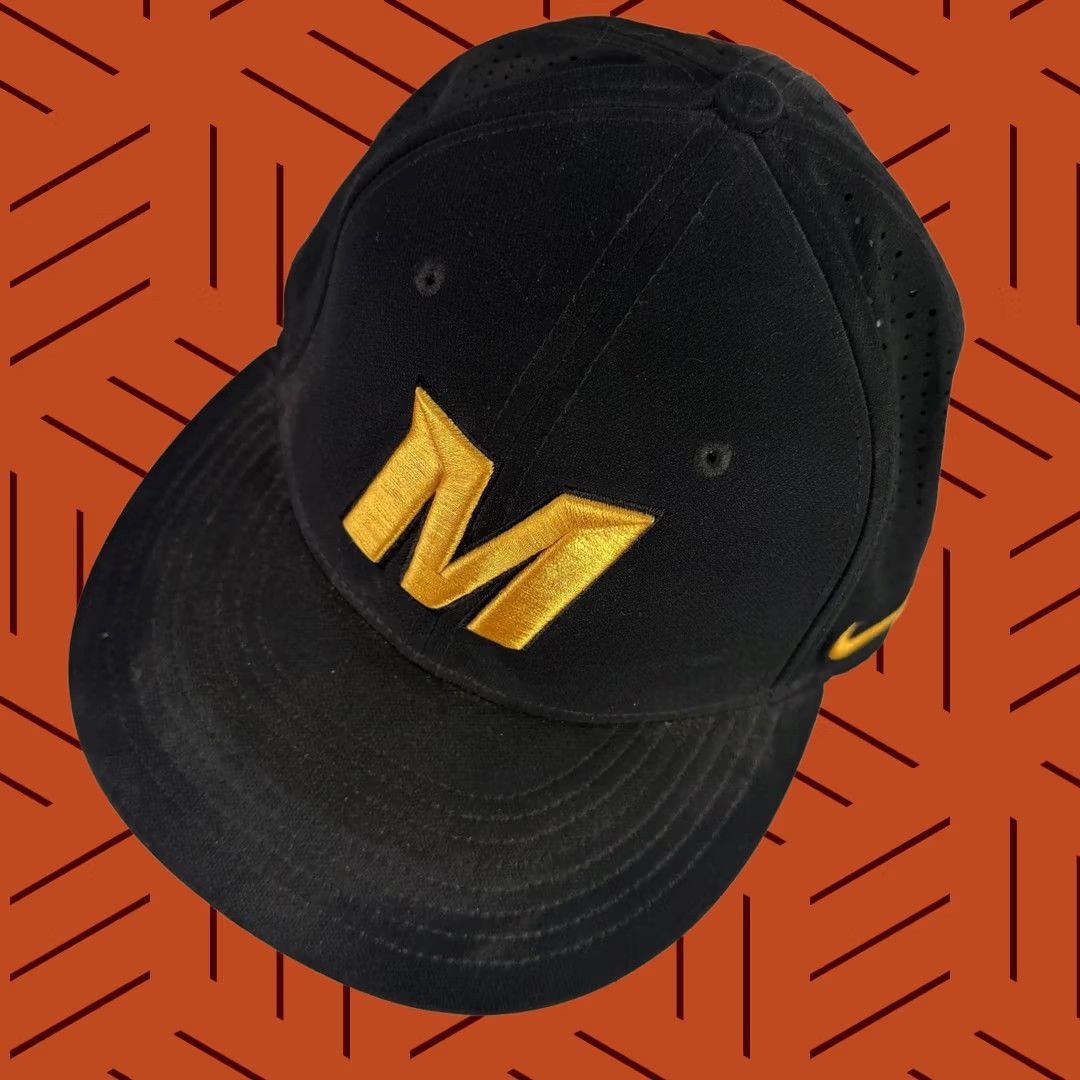 Nike Nike Missouri Tigers Baseball Cap Mizzou Fitted 7 1/4 Black Gold NCAA Mens Size ONE SIZE - 1 Thumbnail