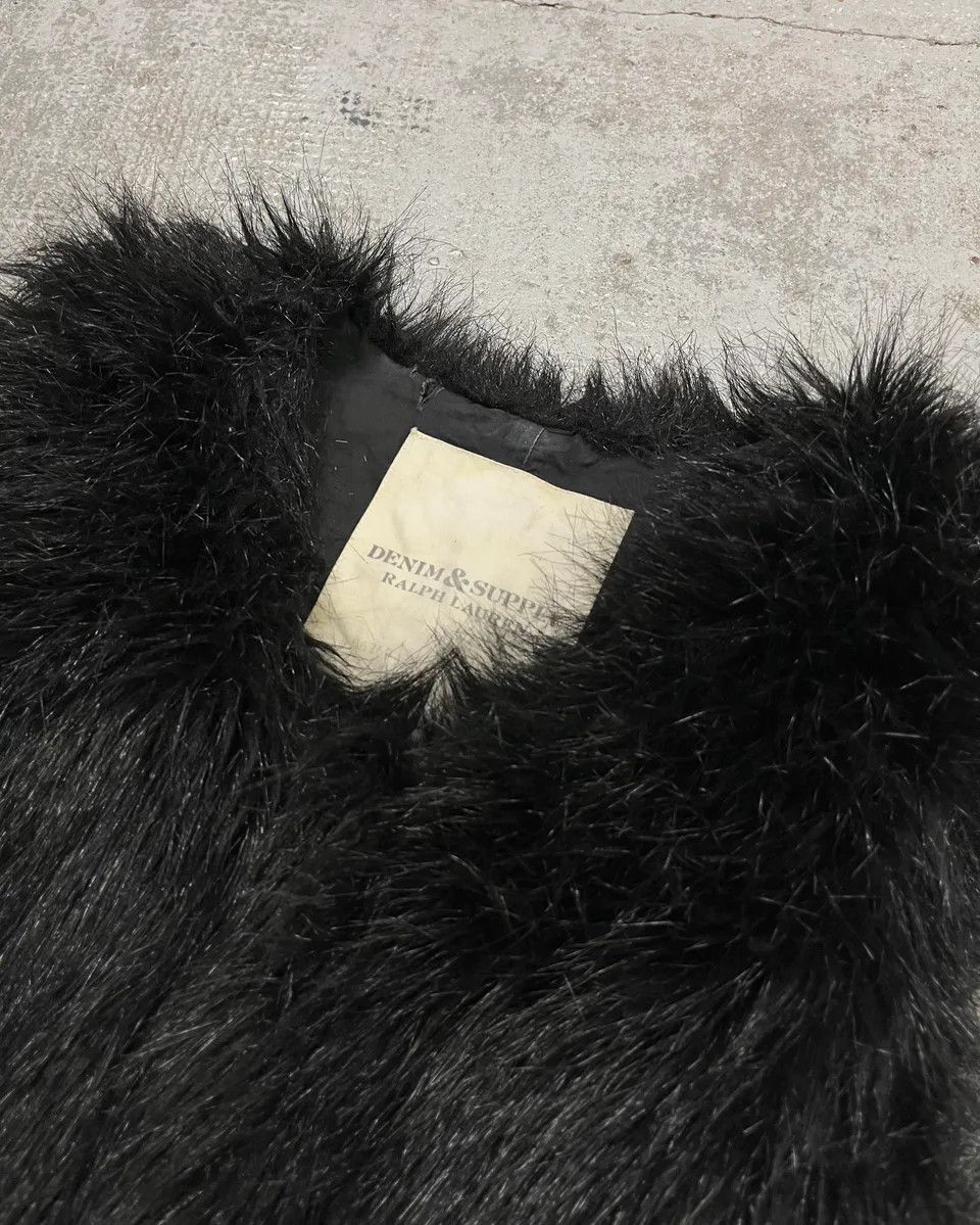 Polo Ralph Lauren 2010s Ralph Lauren Denim & Supply Black Faux Fur Fluffy Vest Size M / US 6-8 / IT 42-44 - 5 Thumbnail