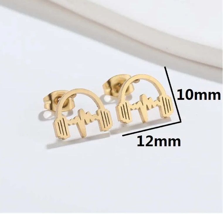 Jewelry Headphone Stud Earrings Charm Earring Gift Size ONE SIZE - 2 Thumbnail