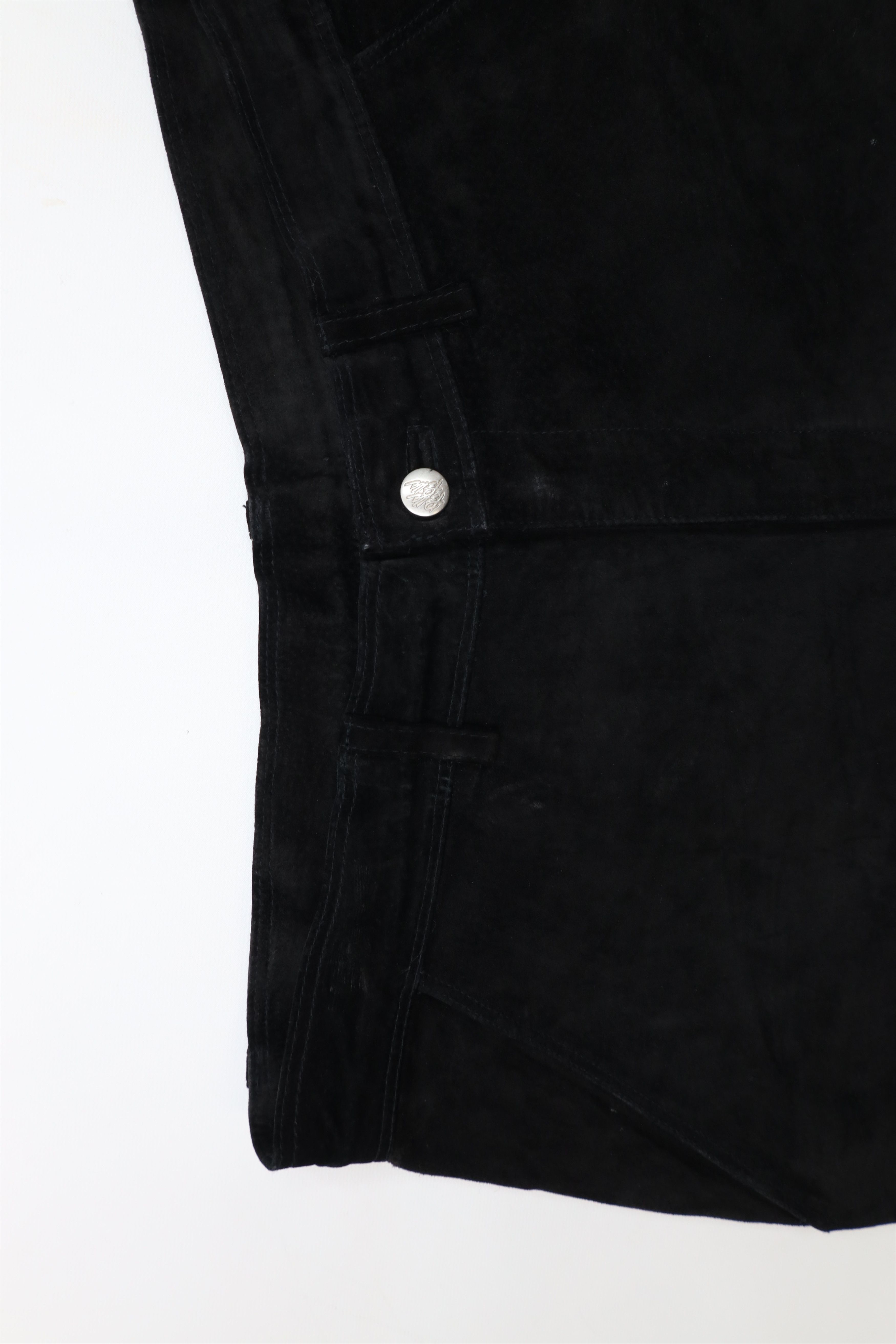 Pelle Pelle × Vintage Vintage 90s Pelle Pelle Suede Leather Baggy Shorts Black Size US 36 / EU 52 - 8 Thumbnail