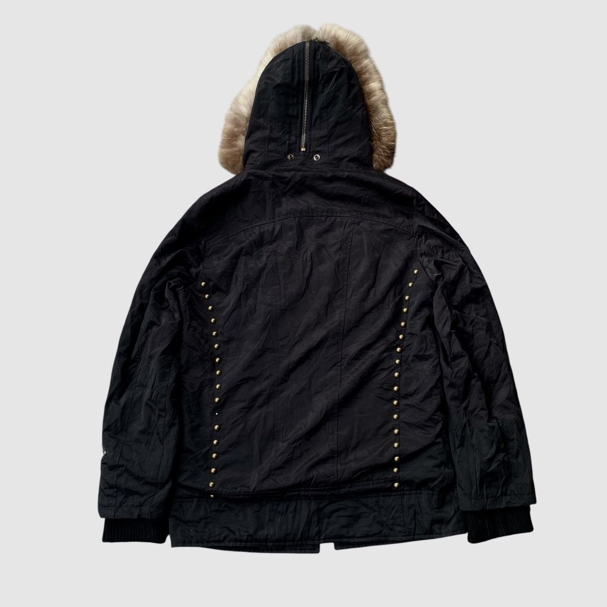 If Six Was Nine Round Trip Bondage Studded Jacket w/ Fur Hoodie Size US L / EU 52-54 / 3 - 2 Thumbnail