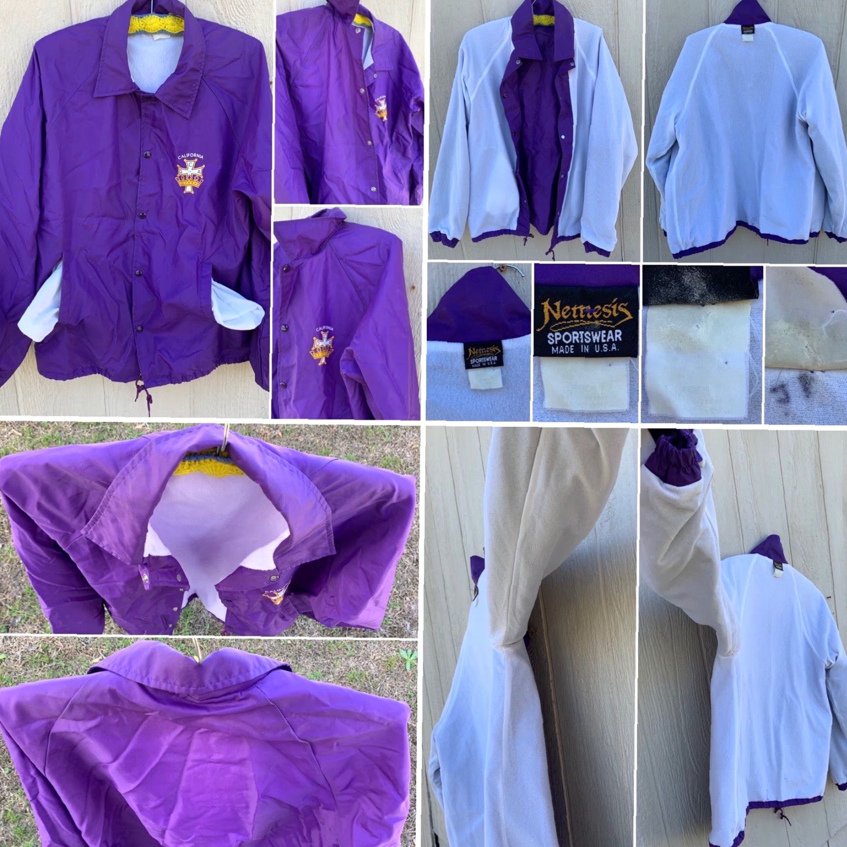 Vintage VINTAGE Nemesis Sportswear California C D of A Windbreaker Jacket Men XL/XXL Purple Windbreaker 80s Retro Catholic Daughters America Baja California Size US XL / EU 56 / 4 - 7 Thumbnail
