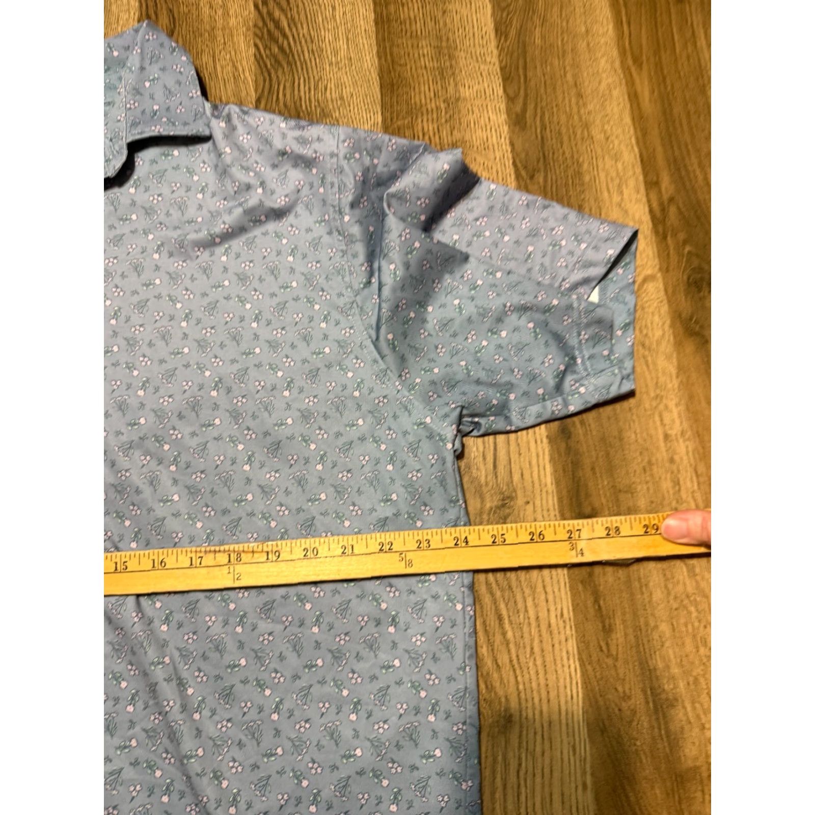 Footjoy FJ Polo Shirt Men's XL Short Sleeve Blue Green Pink Flowers Golf Casual Polo Shirt Size US XL / EU 56 / 4 - 6 Thumbnail