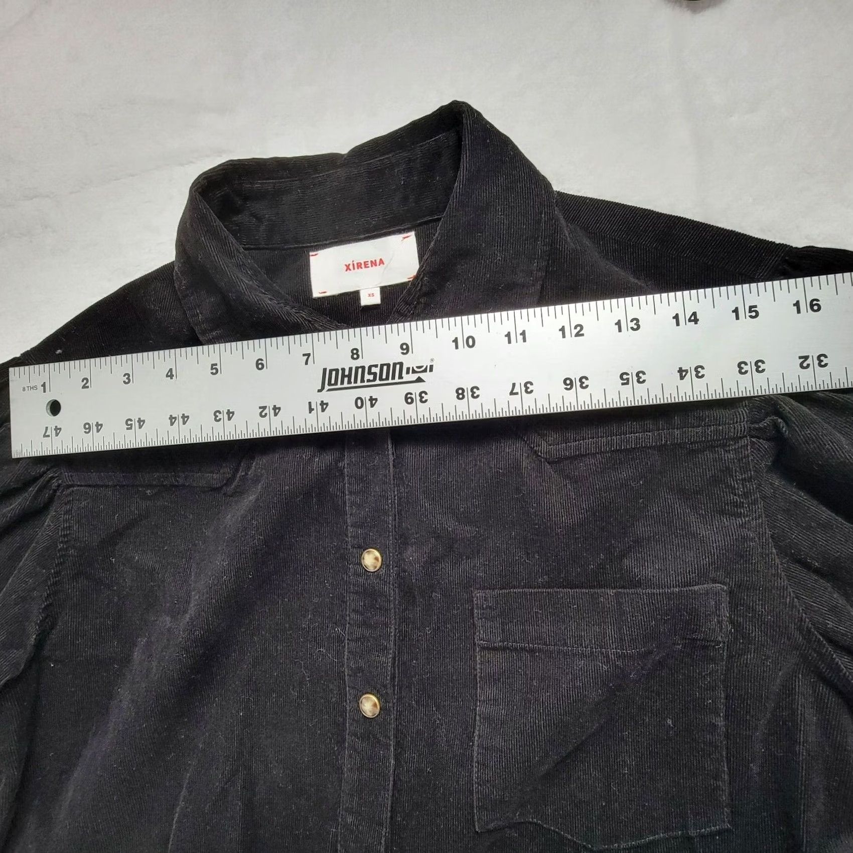 Xirena Xirena Women's Corduroy Long Sleeve Collared Casual Button Up Shirt Black XS Size XS / US 0-2 / IT 36-38 - 6 Thumbnail