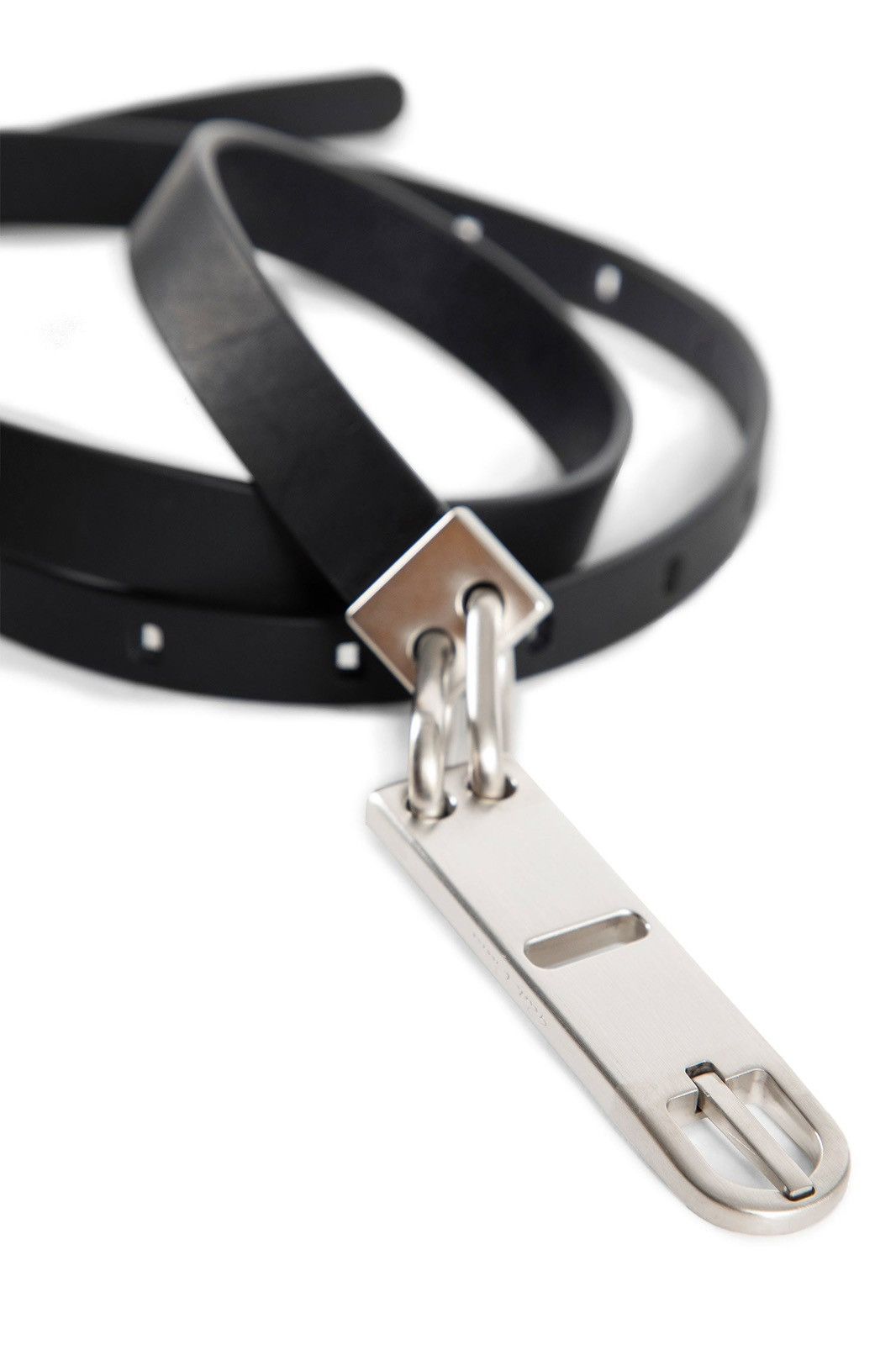 Rick Owens New/Box TECUATL Black Cow Bull Tongue Leather XL Long Belt Size ONE SIZE - 6 Thumbnail