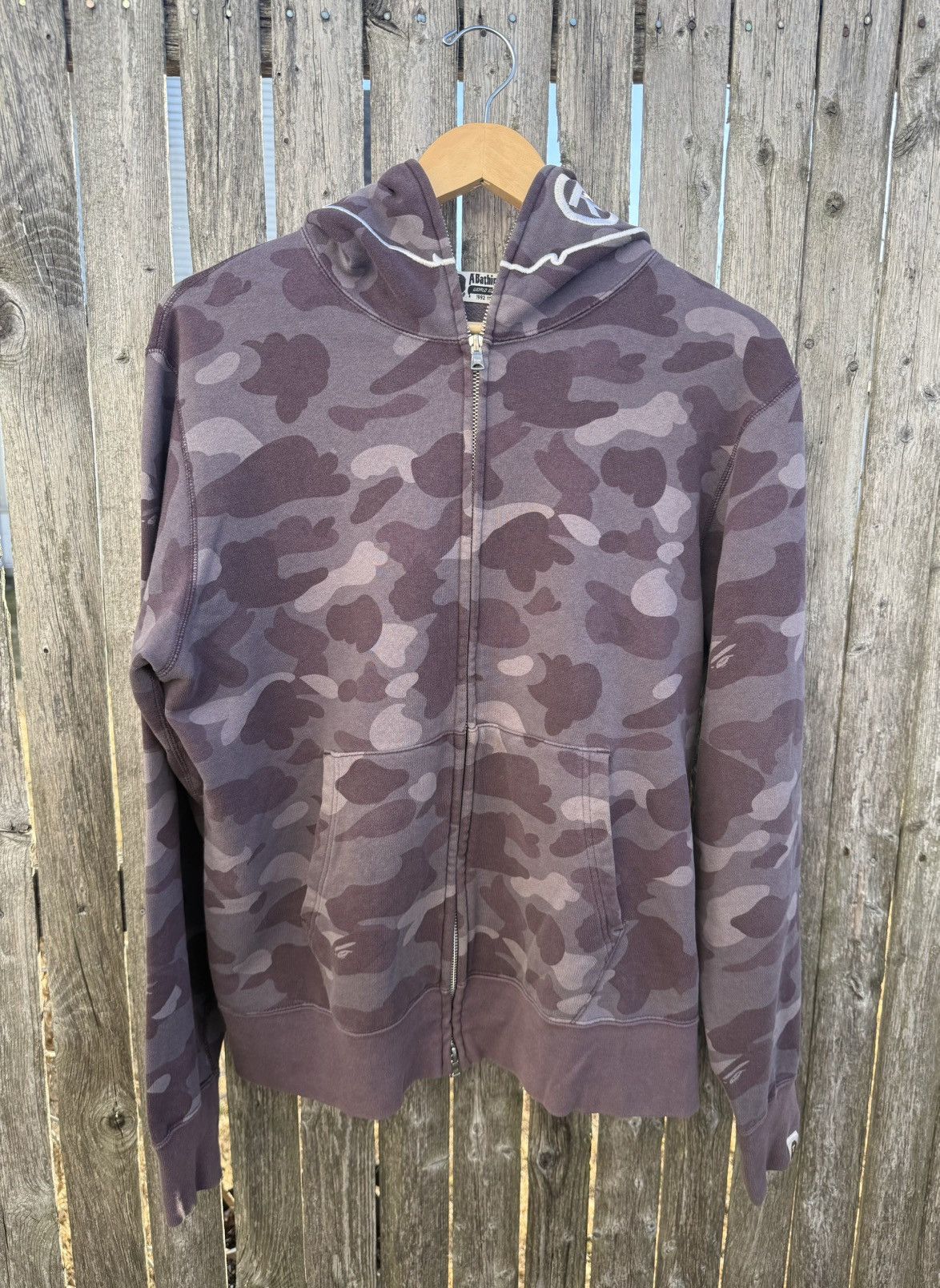 Bape Bape Purple Camo Zip Up Hoodie Size US L / EU 52-54 / 3 - 1 Thumbnail