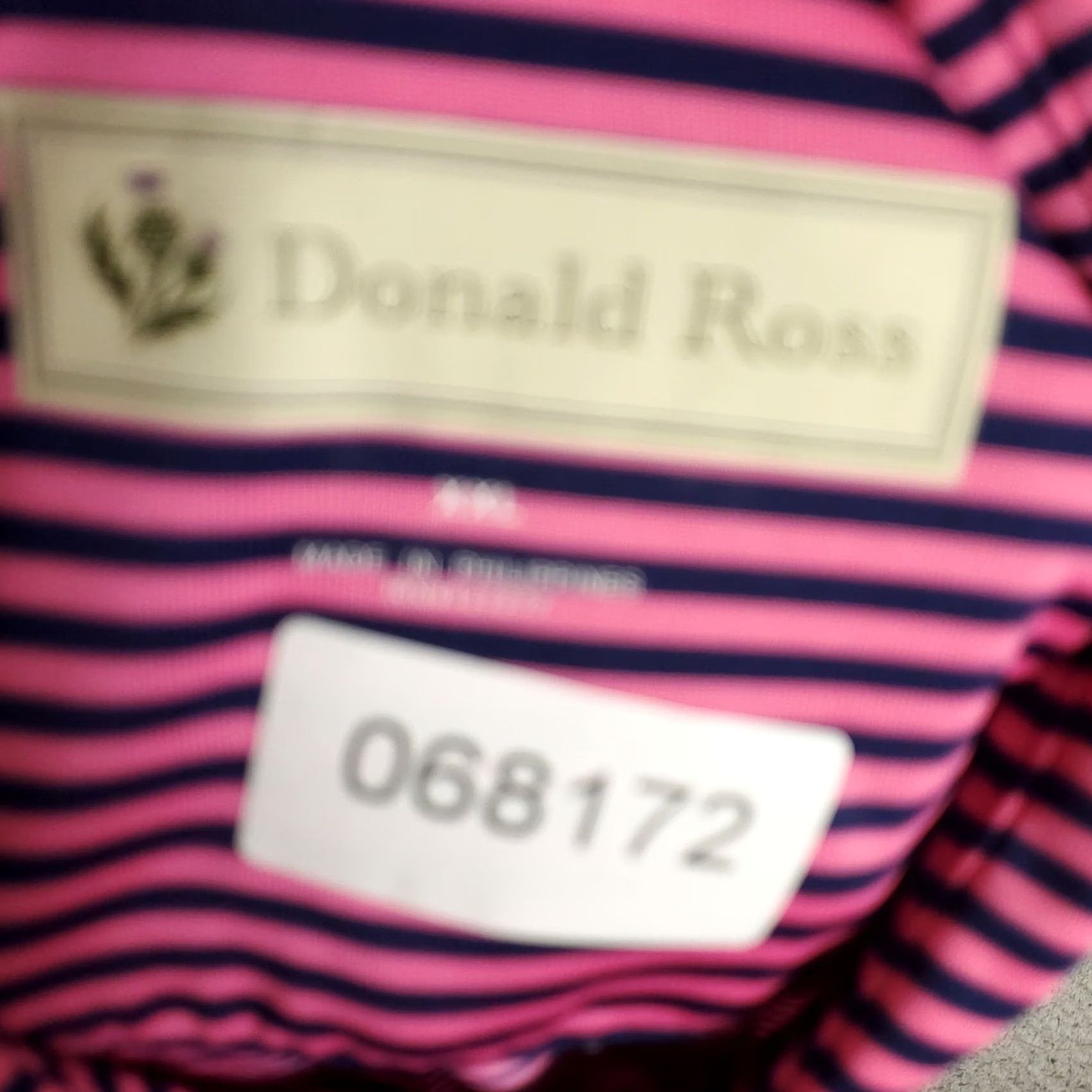 Vintage Donald Ross Polo Shirt Mens Pink Blue Striped Golf Short Sleeve Size US XXL / EU 58 / 5 - 7 Thumbnail