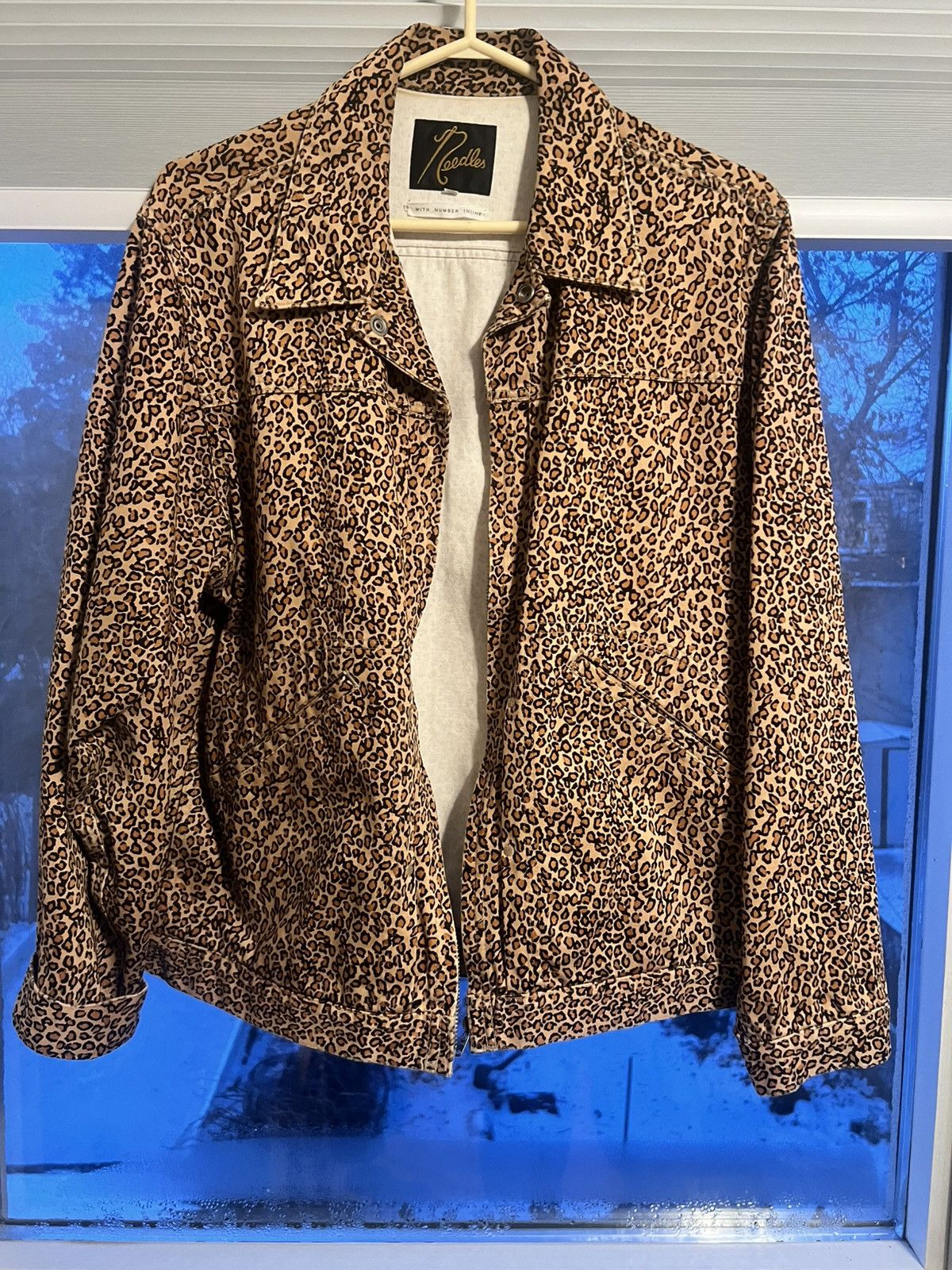 Number (N)ine Number (N)ine x Needles Cheetah Print Denim Jacket Size US M / EU 48-50 / 2 - 7 Thumbnail