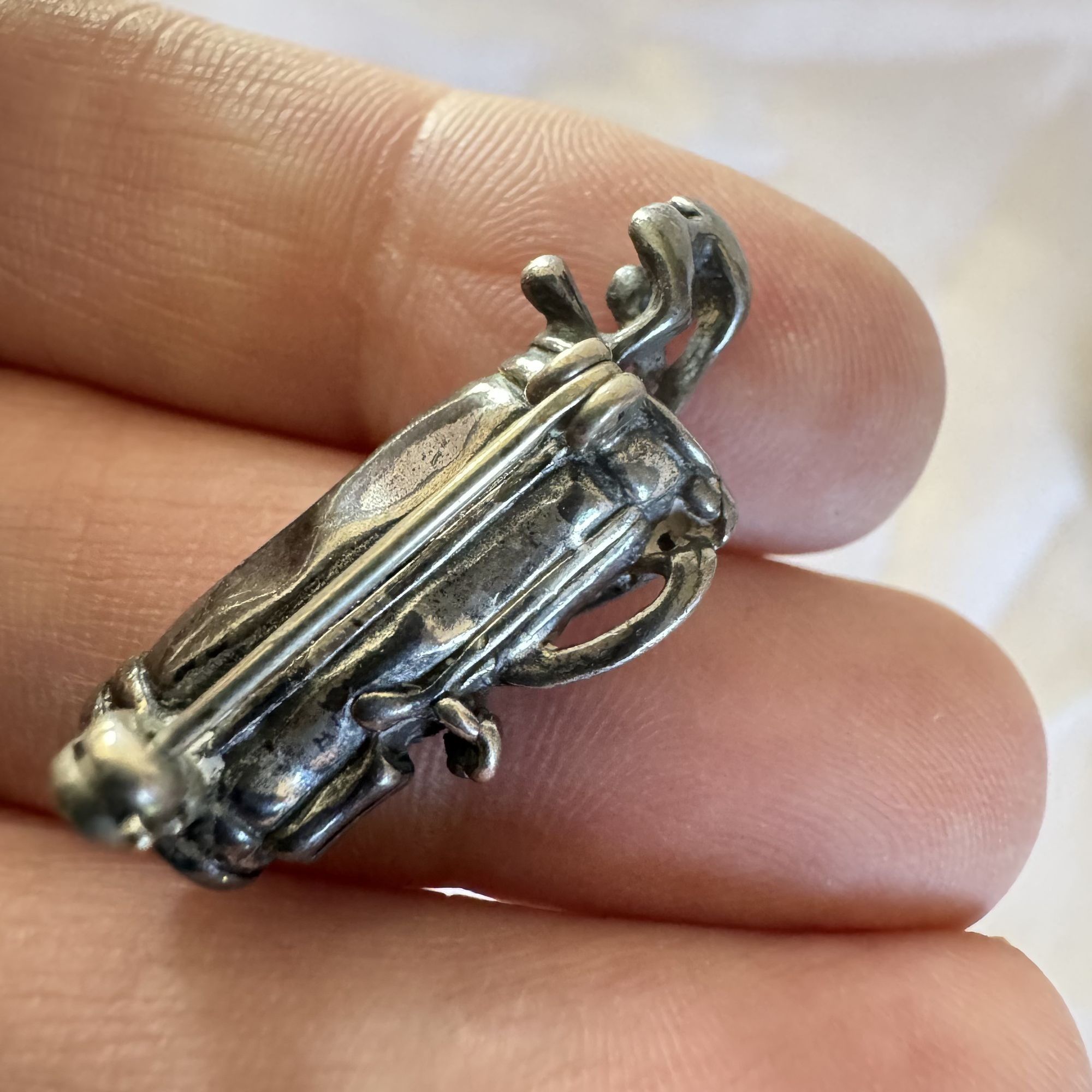 Vintage Solid Sterling Silver 925 Three Dimensional Golf Club Bag Br Size ONE SIZE - 4 Thumbnail