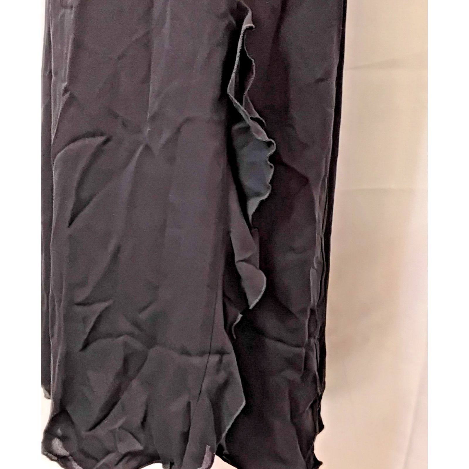 J.Crew J. Crew Silk Dress Women's 10 Black Ruffled Classic Knee Size L / US 10 / IT 46 - 4 Thumbnail