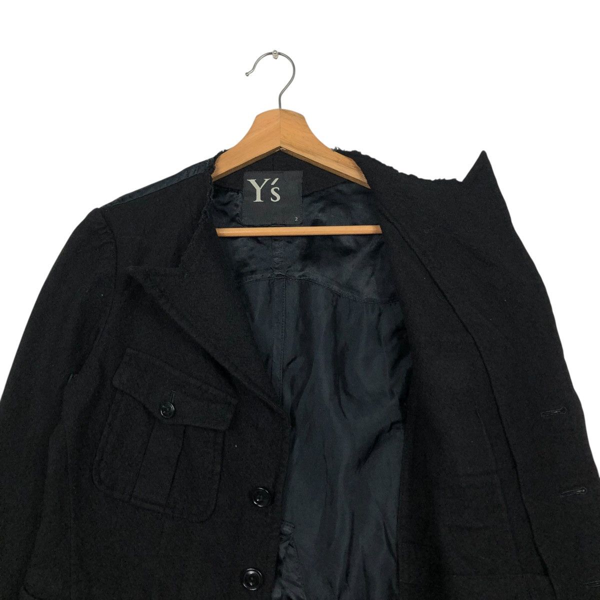 Yohji Yamamoto 🔥RICH BLACK CROPPED WOOL JACKET WORKER Y’S YOHJI YAMAMOTO Size M / US 6-8 / IT 42-44 - 12 Thumbnail