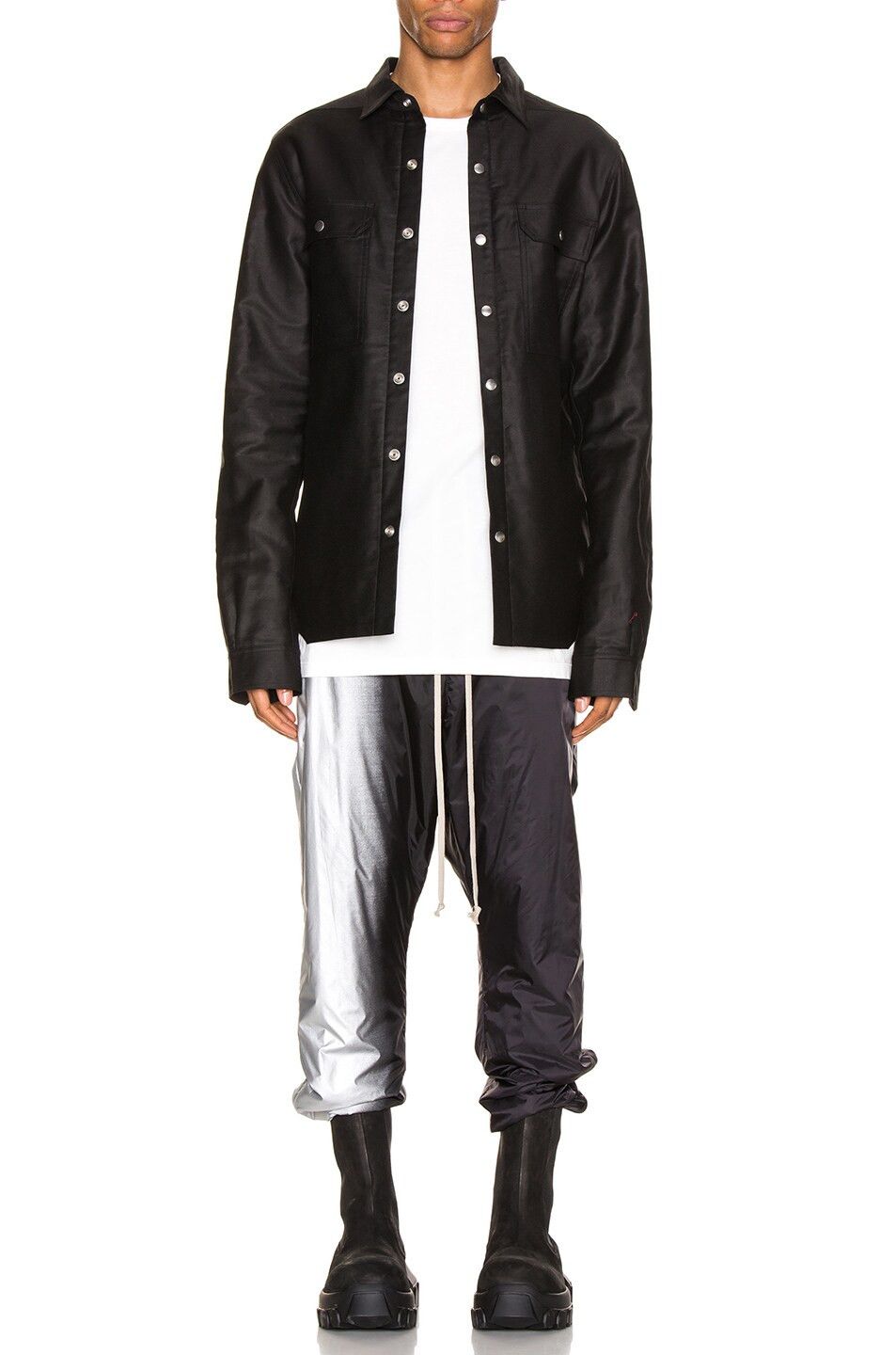 Rick Owens F/W 19 “LARRY” Cashmere & Silk Lined Shirt Jacket Rick Owens Size US L / EU 52-54 / 3 - 21 Thumbnail