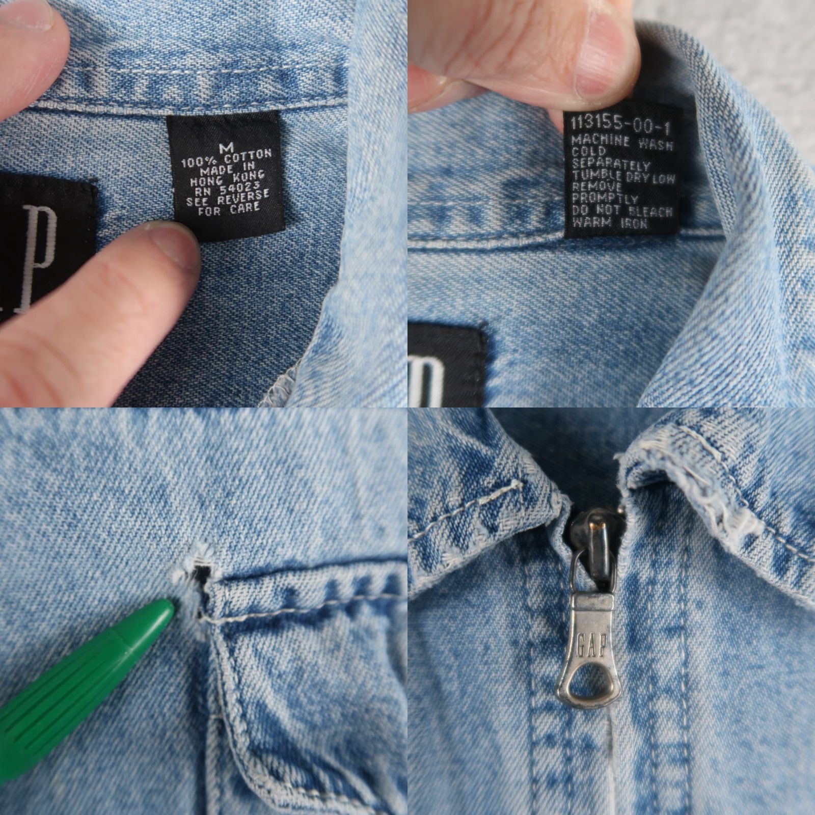 Gap VINTAGE GAP Denim Shacket Men’s Blue Zip 90s Grunge Shirt M Shacket Jacket Shirt Size US M / EU 48-50 / 2 - 8 Thumbnail