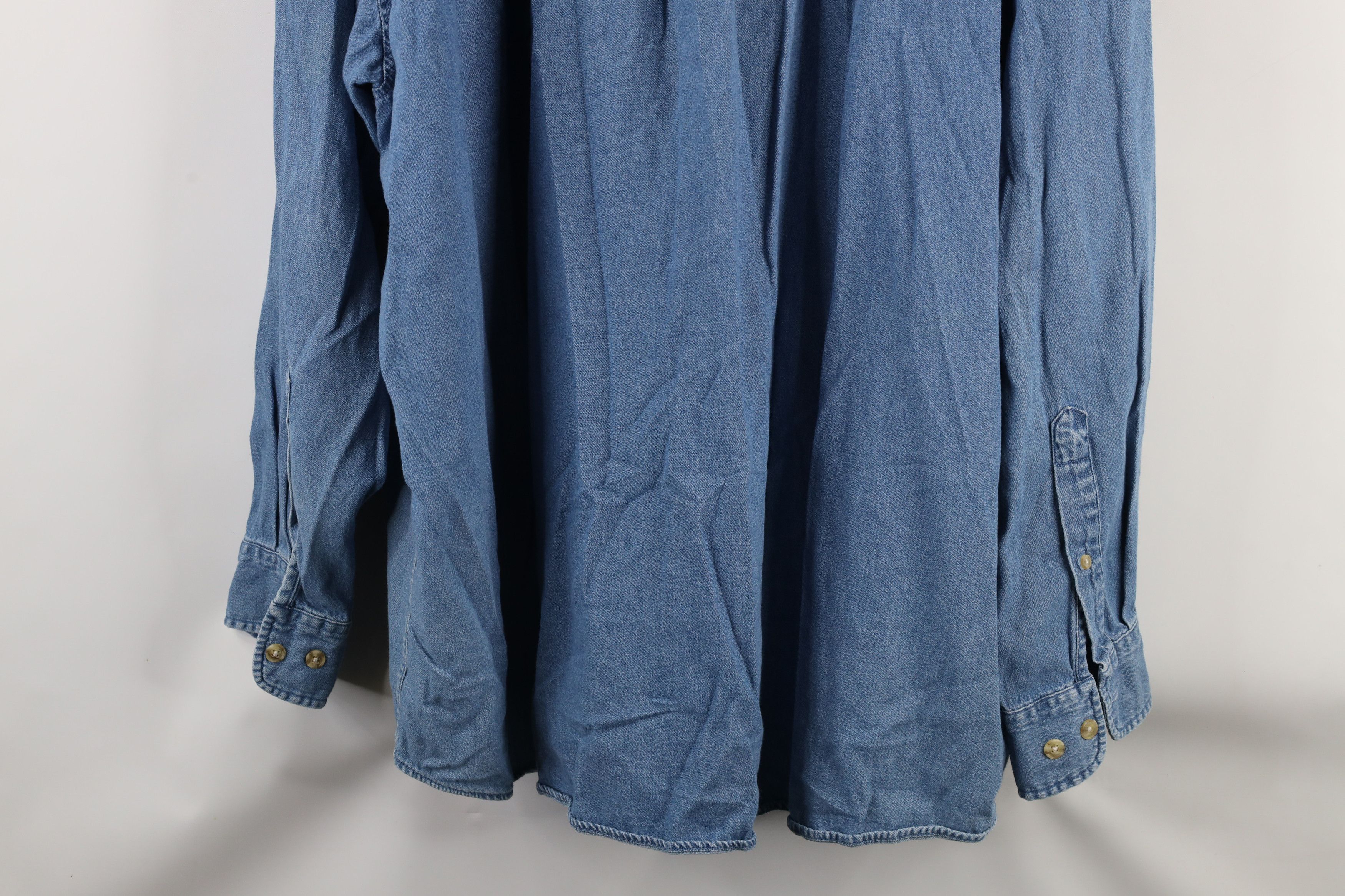 Vintage Vintage 90s Streetwear Denim Jean Collared Button Down Shirt Size US XXL / EU 58 / 5 - 13 Thumbnail