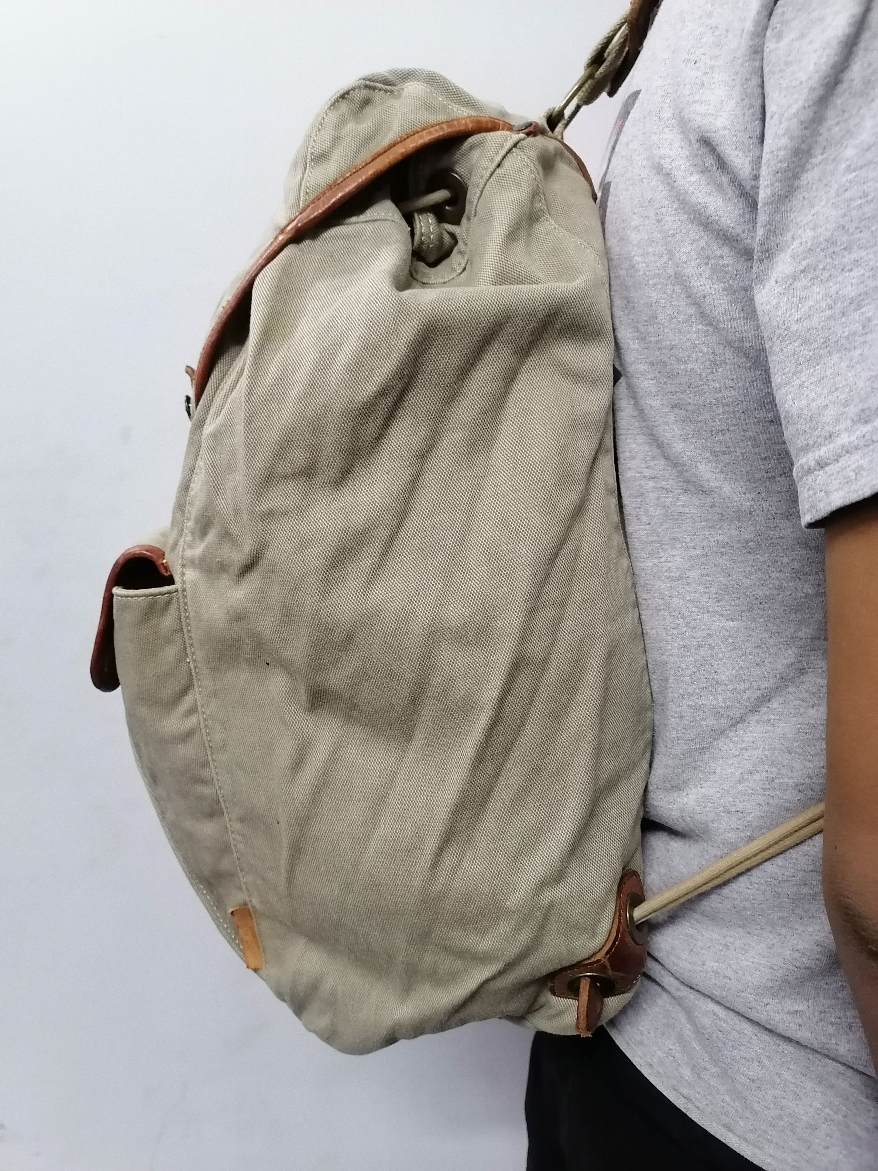 Japanese Brand × Vintage Unison Dept Japan Heavy Cotton Rucksack Bagpack Size ONE SIZE - 5 Thumbnail