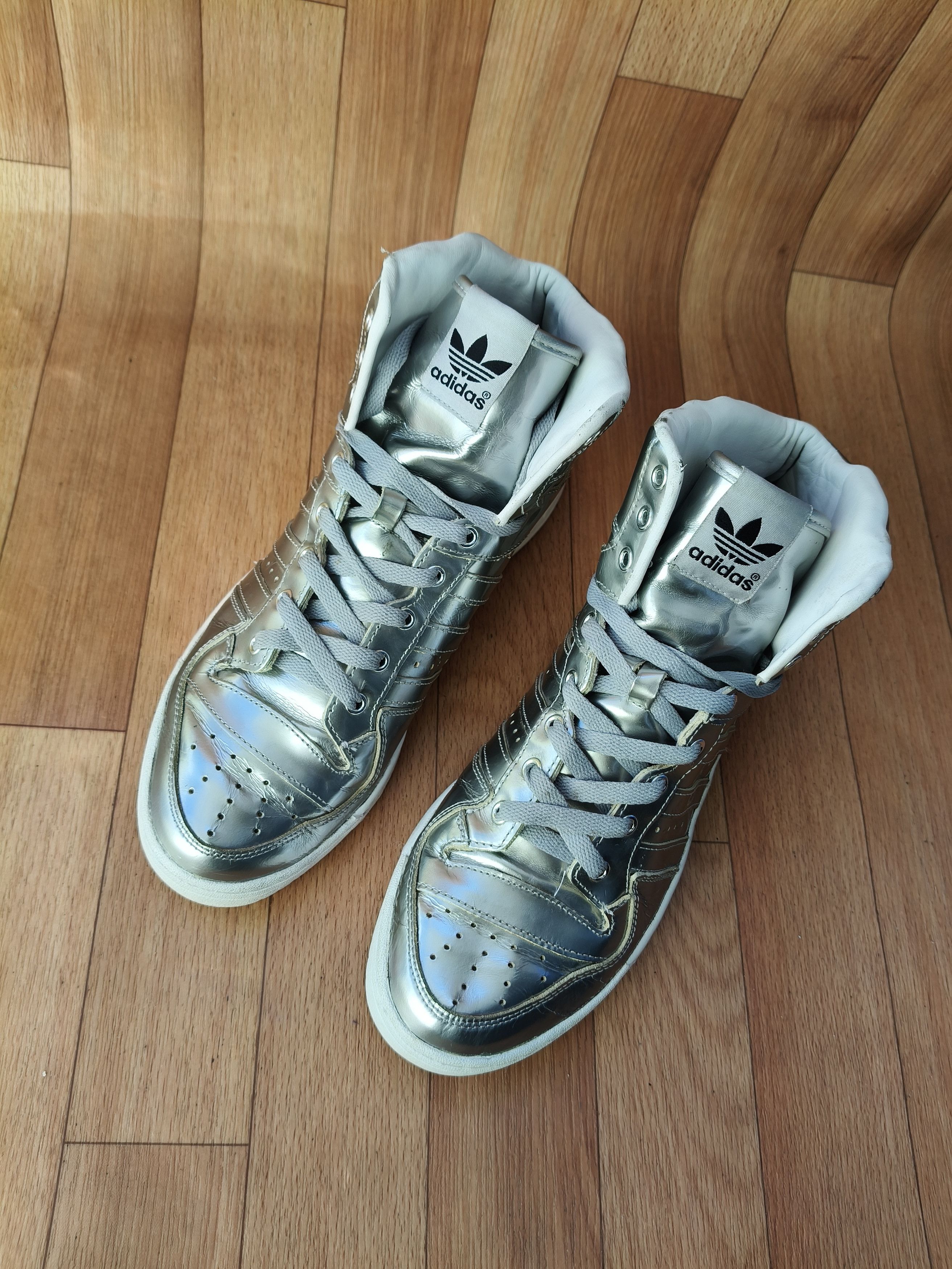 Adidas × Jeremy Scott Jeremy Scott liquid silver sneakers Size US 10 / EU 43 - 4 Thumbnail