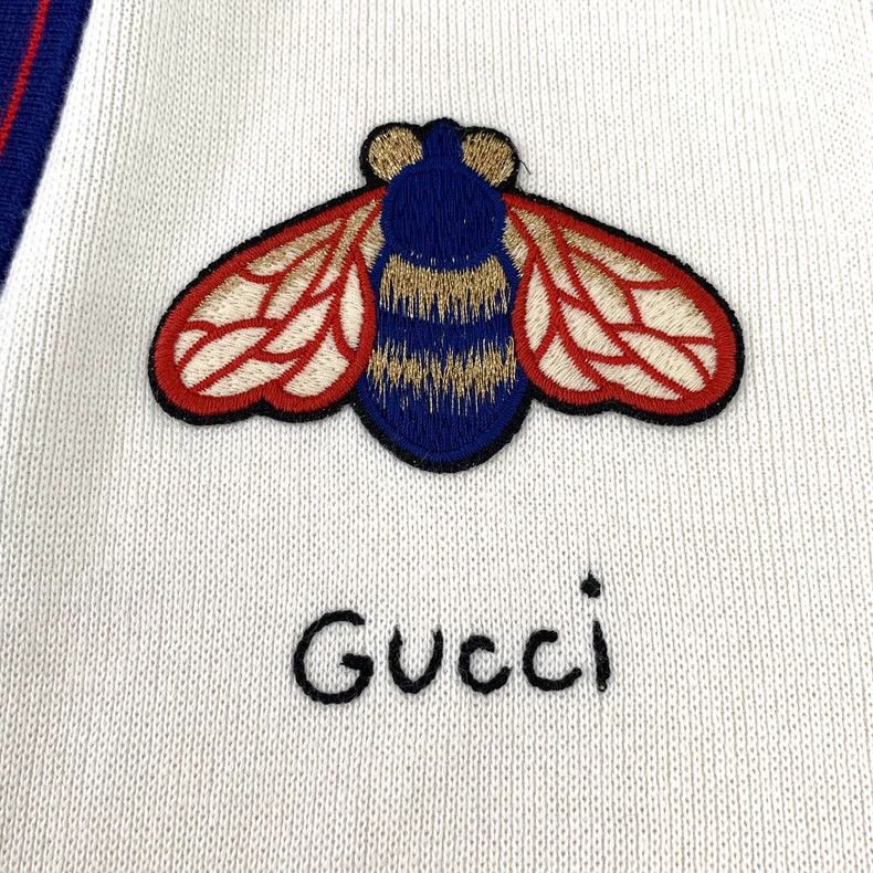 Gucci Gucci Beige bee embroidery cotton V-neck single-breasted lo Size US S / EU 44-46 / 1 - 5 Thumbnail