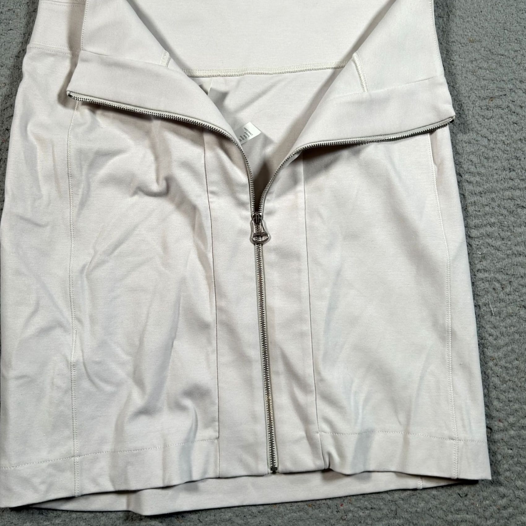 James Perse James Perse Skirt Womens 25 White Standard Pencil Jersey Back Zip High Waist Size 4XL / US 24-26 - 3 Thumbnail