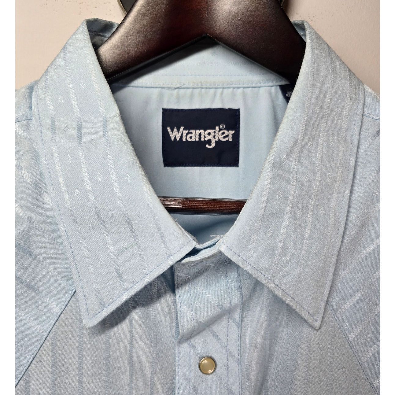 Wrangler Wrangler Western Pearl Snap Shirt Jacquard Light Blue XL Size US XL / EU 56 / 4 - 3 Thumbnail