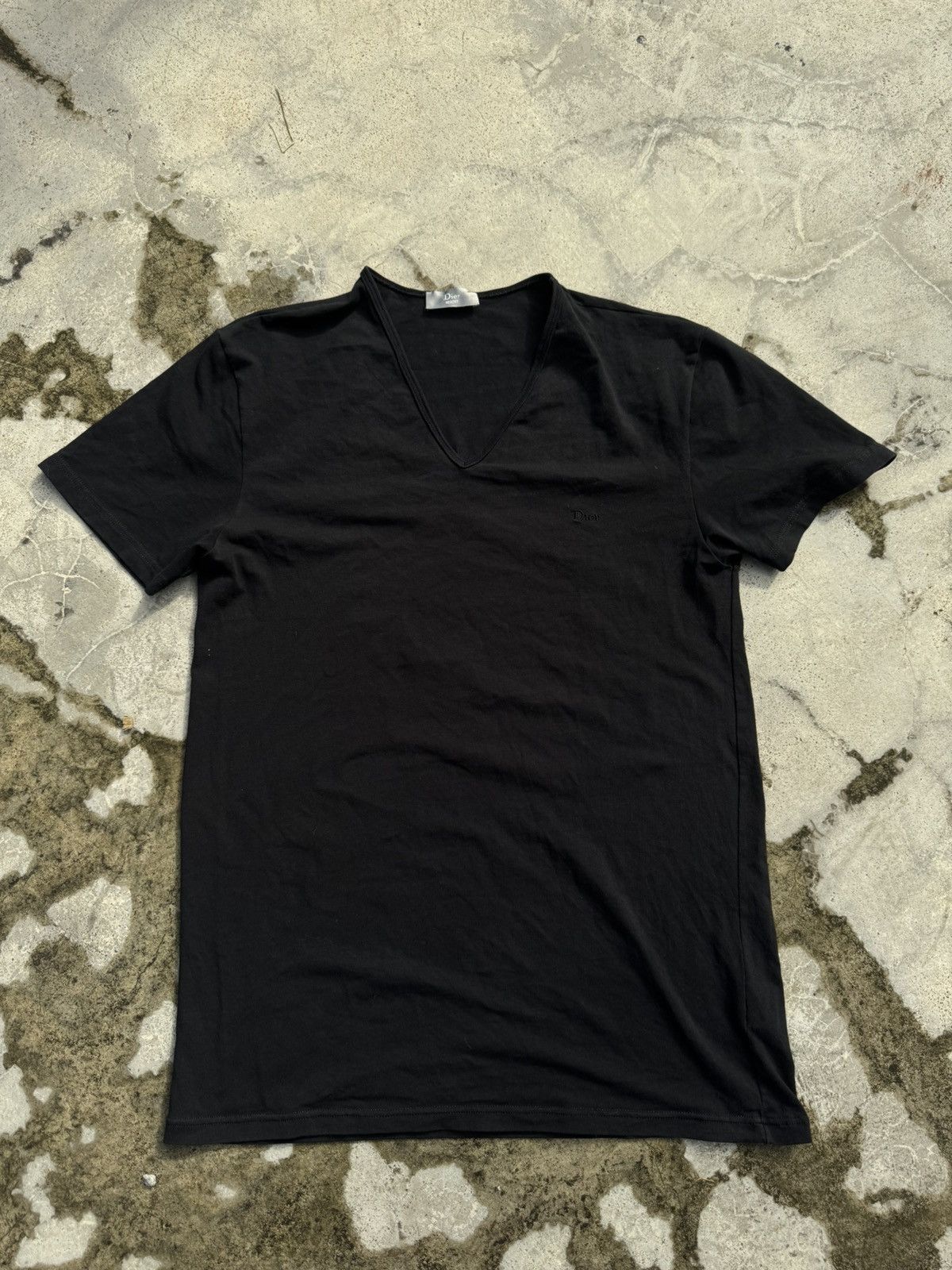 Dior Dior Resort Logo Black V-Neck T-shirt Tee | Grailed