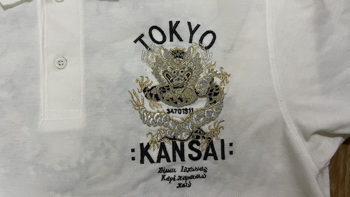 Japanese Brand VINTAGE 80-90s KANSAI MAN POLOS BIG DRAGON ART EMBROIDERY Size US L / EU 52-54 / 3 - 10 Thumbnail
