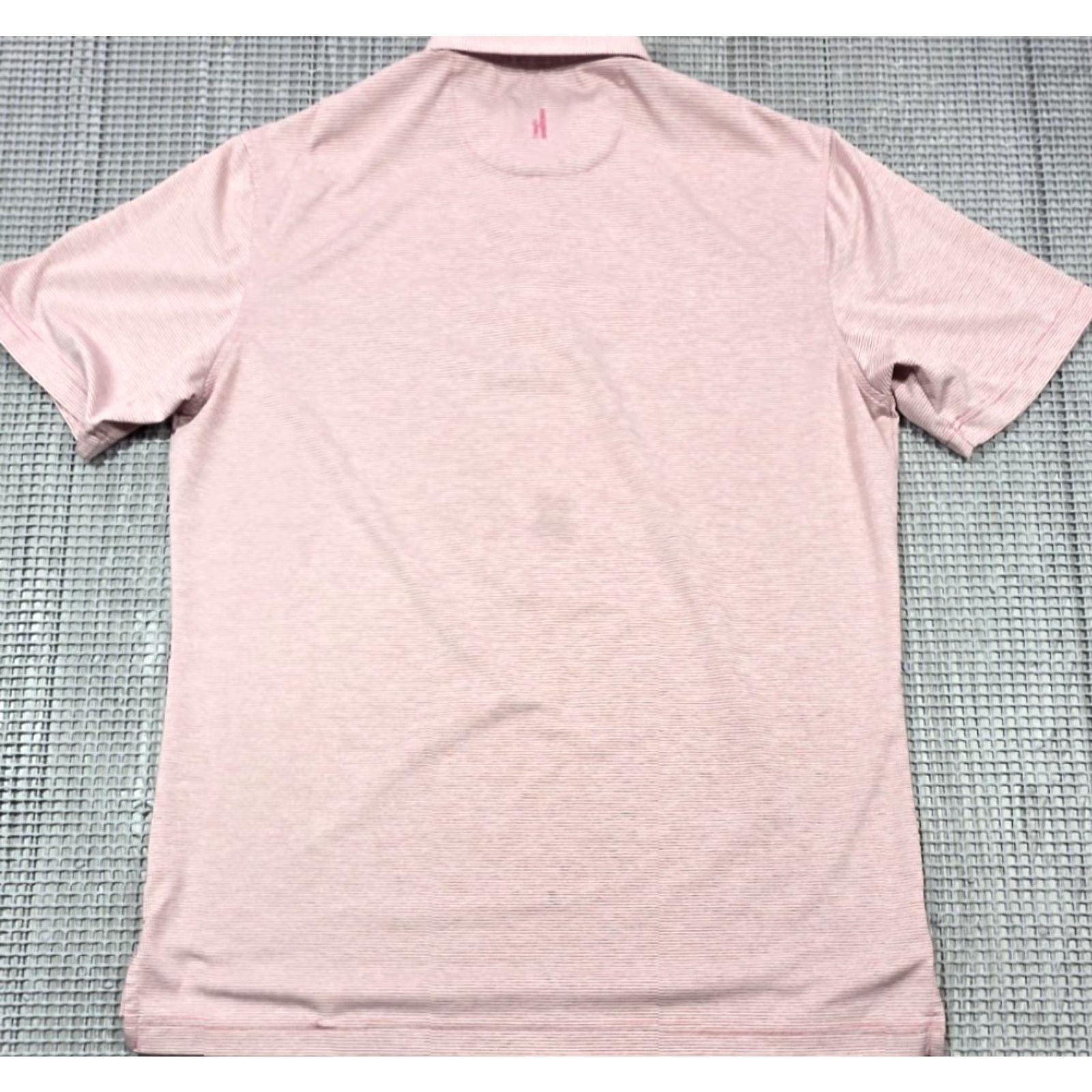 johnnie-O Johnnie O Performance Golf Polo Shirt Mens M Pink White Stripe Short sleeve Size US M / EU 48-50 / 2 - 5 Thumbnail
