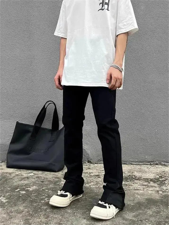 Japanese Brand Straight tube rough edge micro flared jeans Size US 32 / EU 48 - 2 Thumbnail