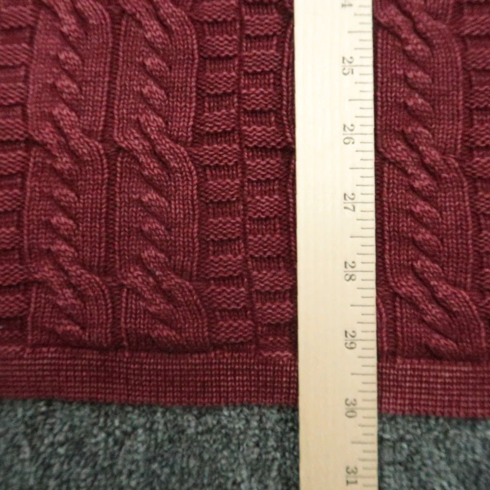 Carbon2Cobalt Carbon 2 Cobalt Sweater Men XXL Red Quarter Zip Cable Knit Heavyweight Size US XXL / EU 58 / 5 - 6 Thumbnail