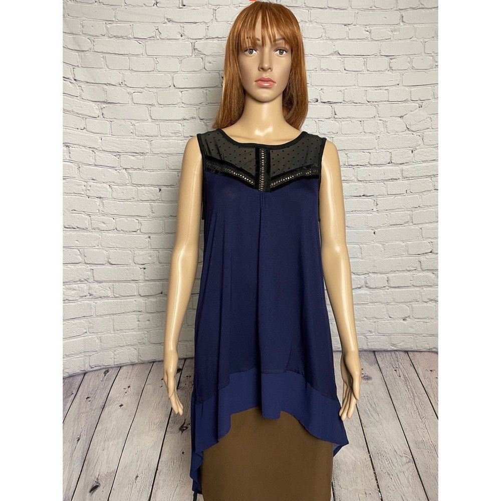 Other Avec Hi Low Blue Rayon Sleeveless Top Tunic Size M Size M / US 6-8 / IT 42-44 - 1 Thumbnail