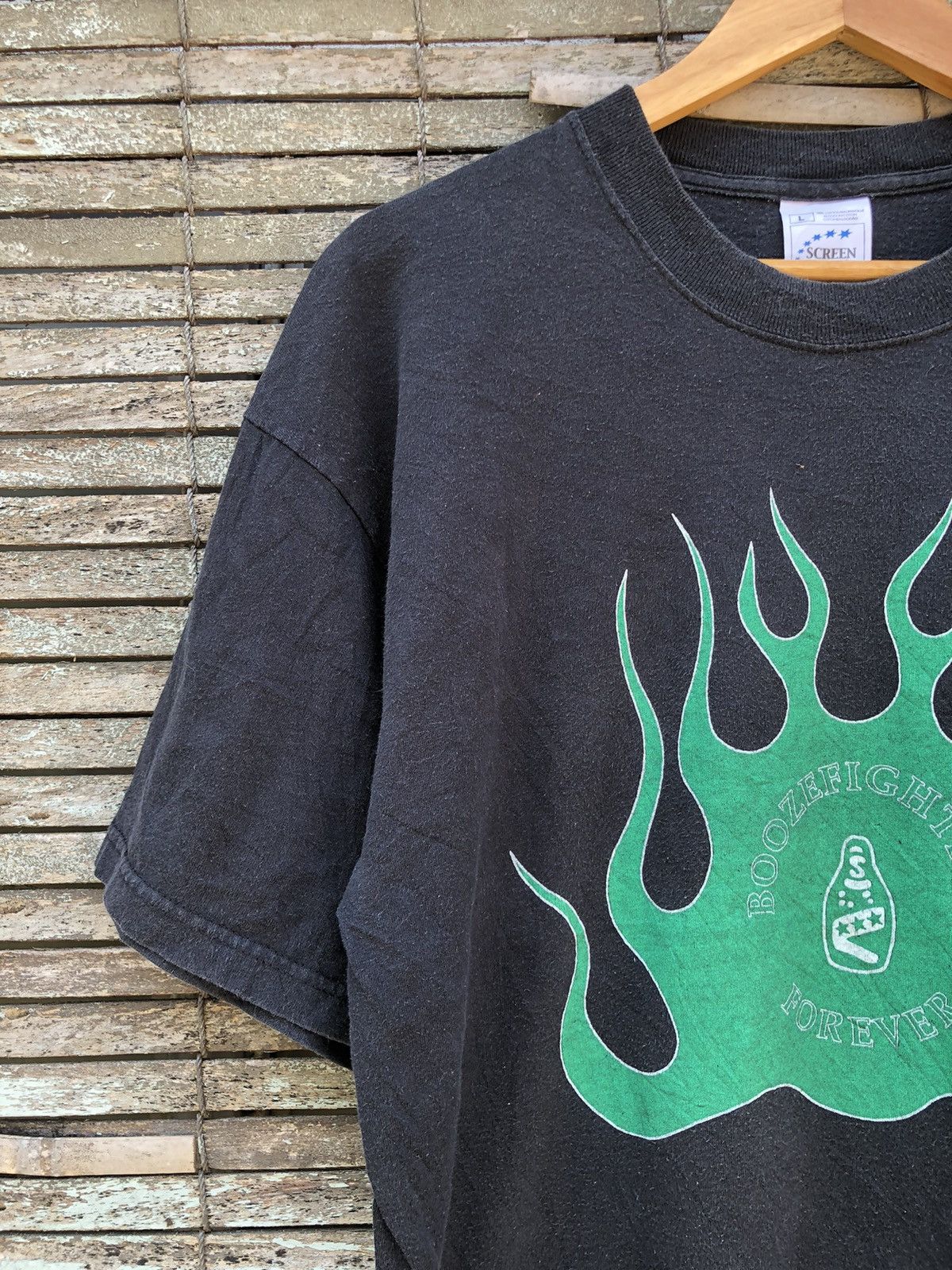 Vintage Vintage 90s Boozefighters Forever Motorcycle Club Flame Tee Size US L / EU 52-54 / 3 - 5 Thumbnail
