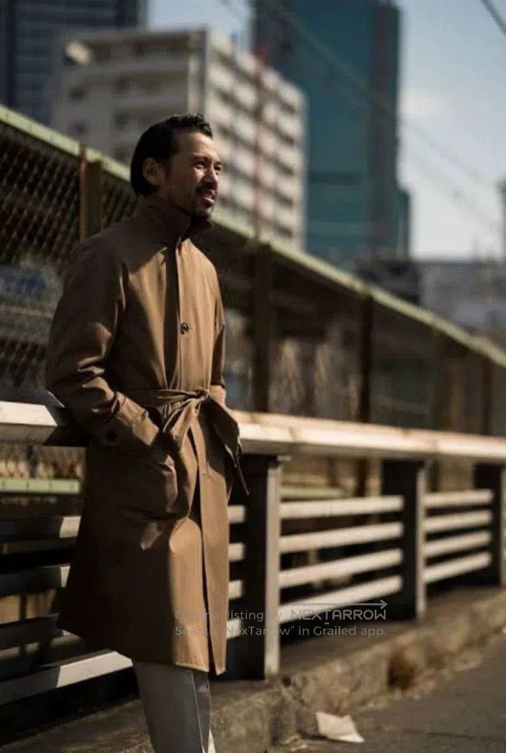 stylish beige long coat for men.