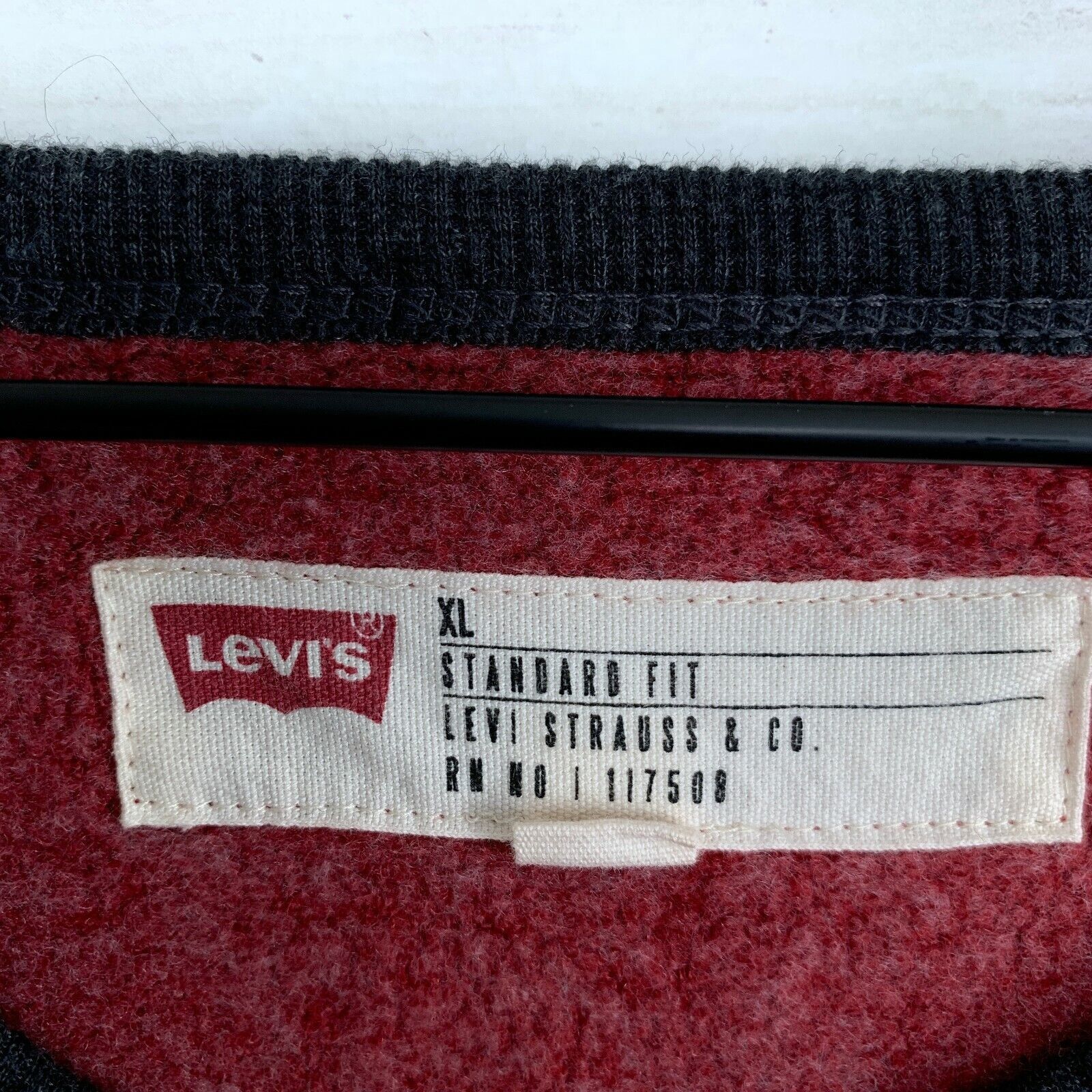 Levi's Levis Logo Crew Raglan Sweatshirt Red Gray Standard Fit XL Size US XL / EU 56 / 4 - 6 Thumbnail