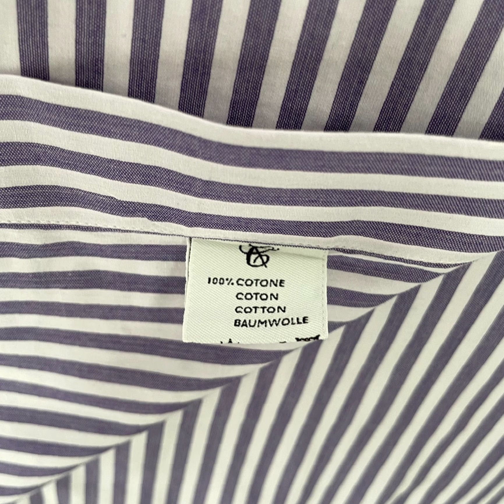 Canali Canali Shirt Adult Large Purple Stripe Button Up Long Sleeve Cotton Mens Size US L / EU 52-54 / 3 - 6 Thumbnail
