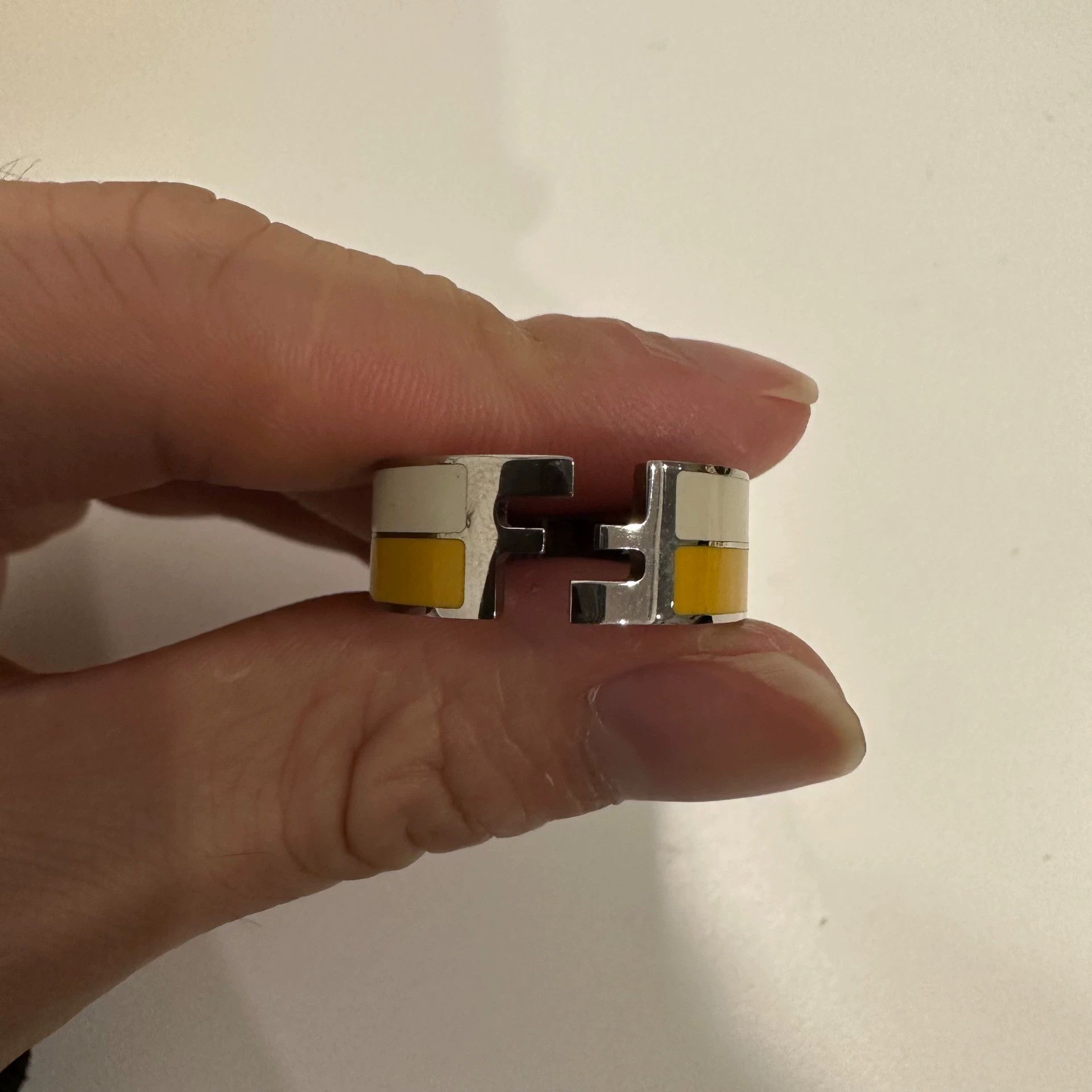 Fendi FENDI Two-Tone Enamel Ring M Size ONE SIZE - 3 Thumbnail