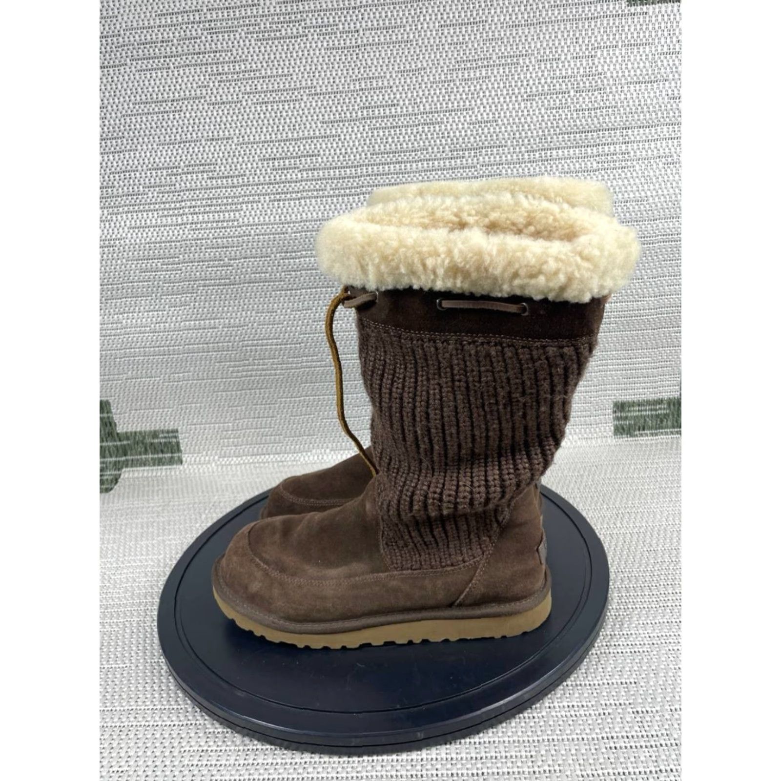 Ugg Ugg Boots Mens Size 6 Suburb Brown Crochet Knit Sheepskin Mid Calf Winter Snow Size US 6 / IT 36 - 5 Thumbnail