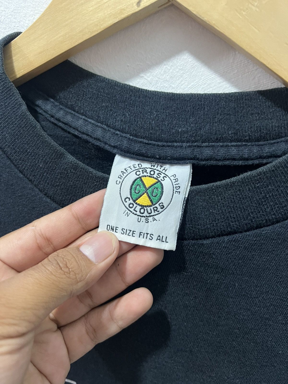 Cross Colours × Vintage Vintage 90s Cross Colours Wording Longsleeve Tshirt Size US L / EU 52-54 / 3 - 8 Thumbnail